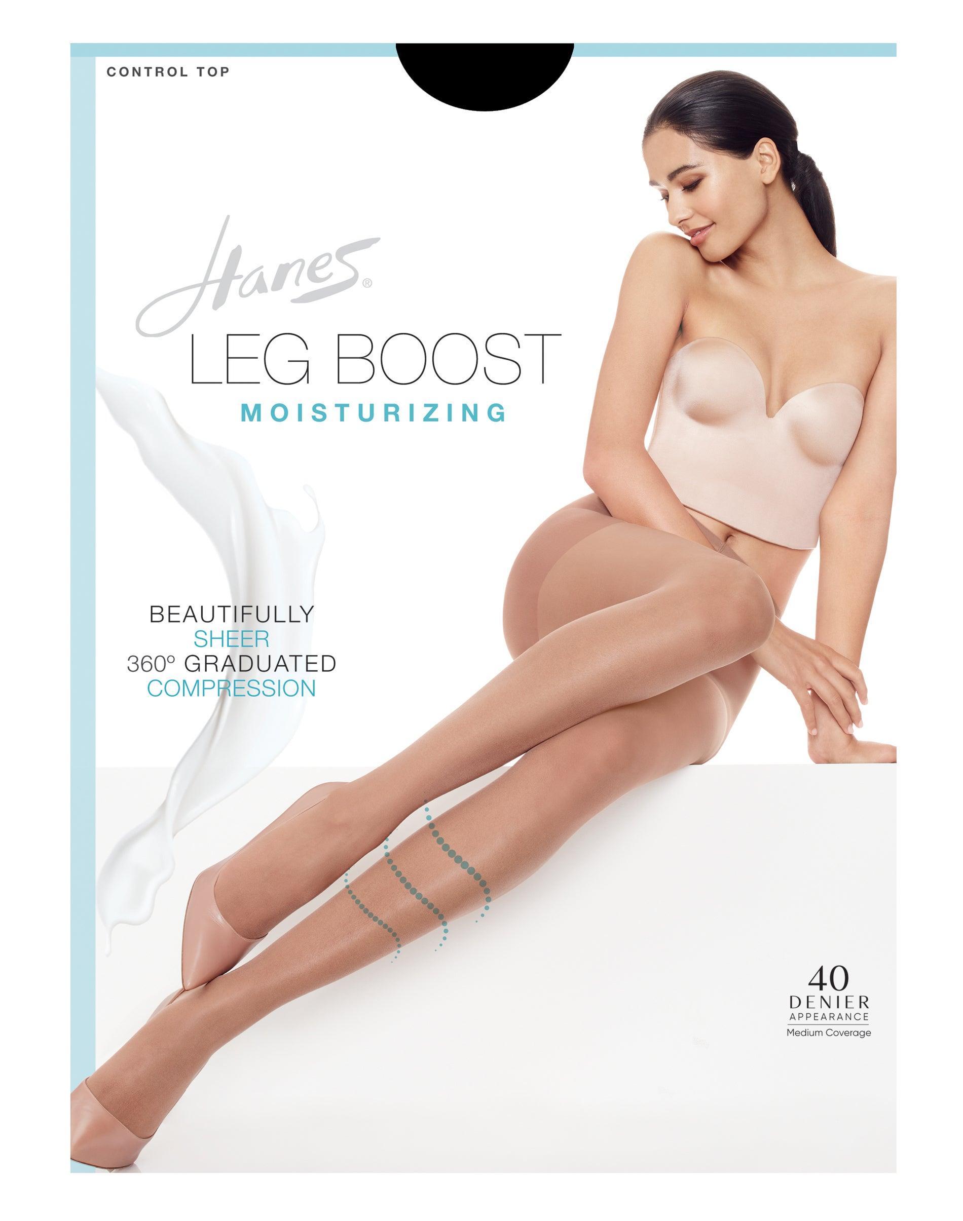 Hanes Leg Boost Moisturizing Pantyhose Jet CD Womens Product Image