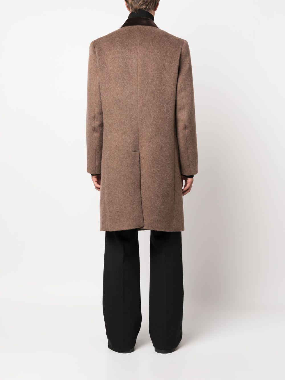 double-breasted brushed coat Product Image