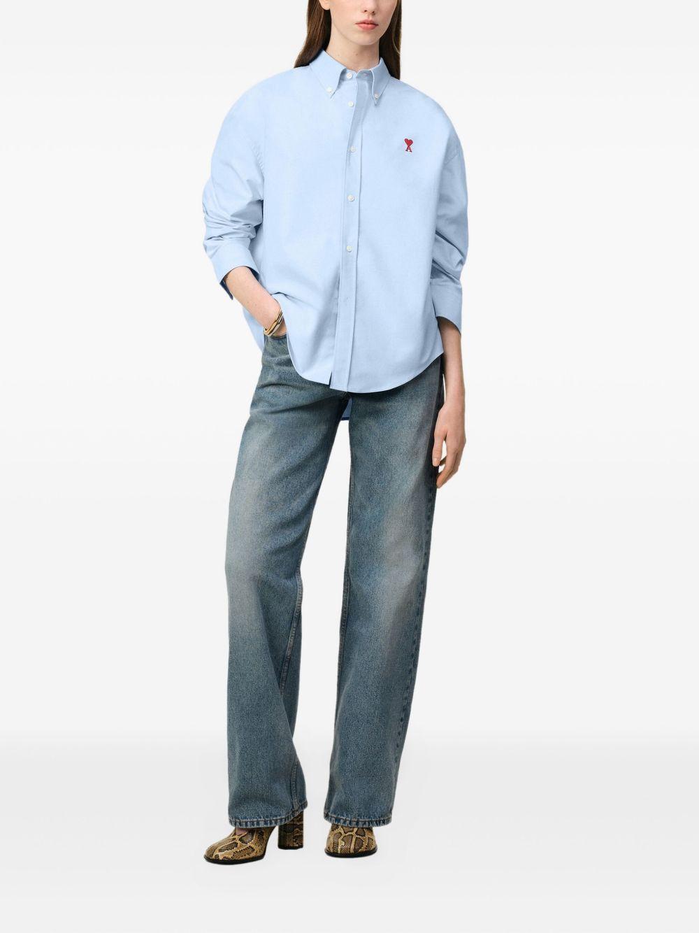 logo-embroidered poplin shirt Product Image