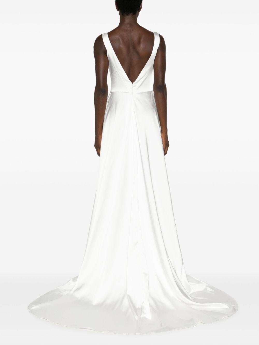 V-back satin gown Product Image