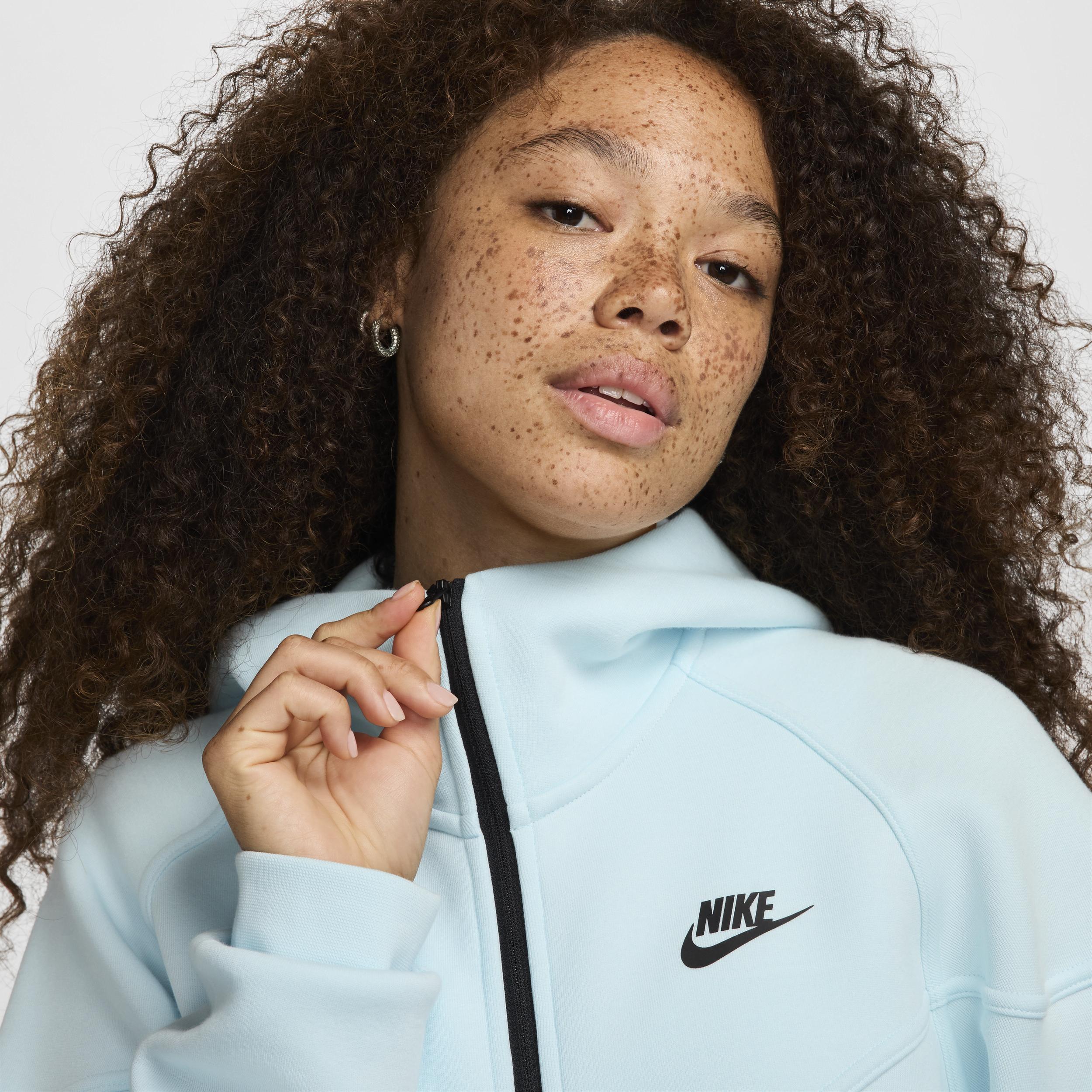 Nike Womens NSW Tech Fleece WR Full-Zip Hoodie - Glacier Blue/Black Product Image