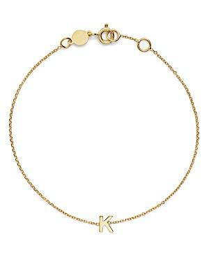 Womens 14K Yellow Gold Initial Charm Bracelet Product Image