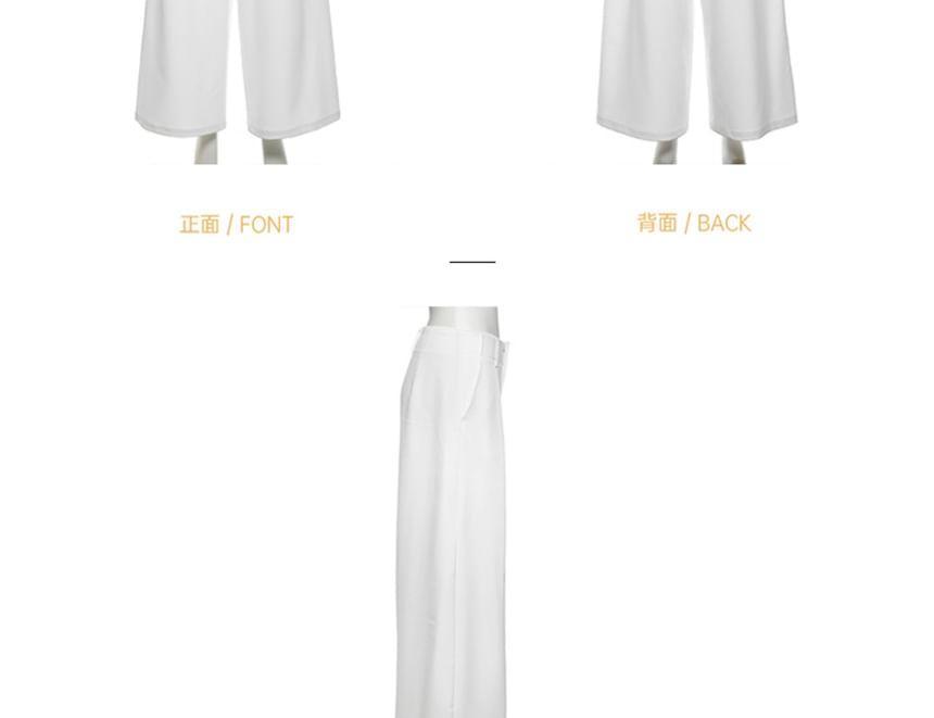 Mid Waist Plain Wide Leg Dress Pants Product Image