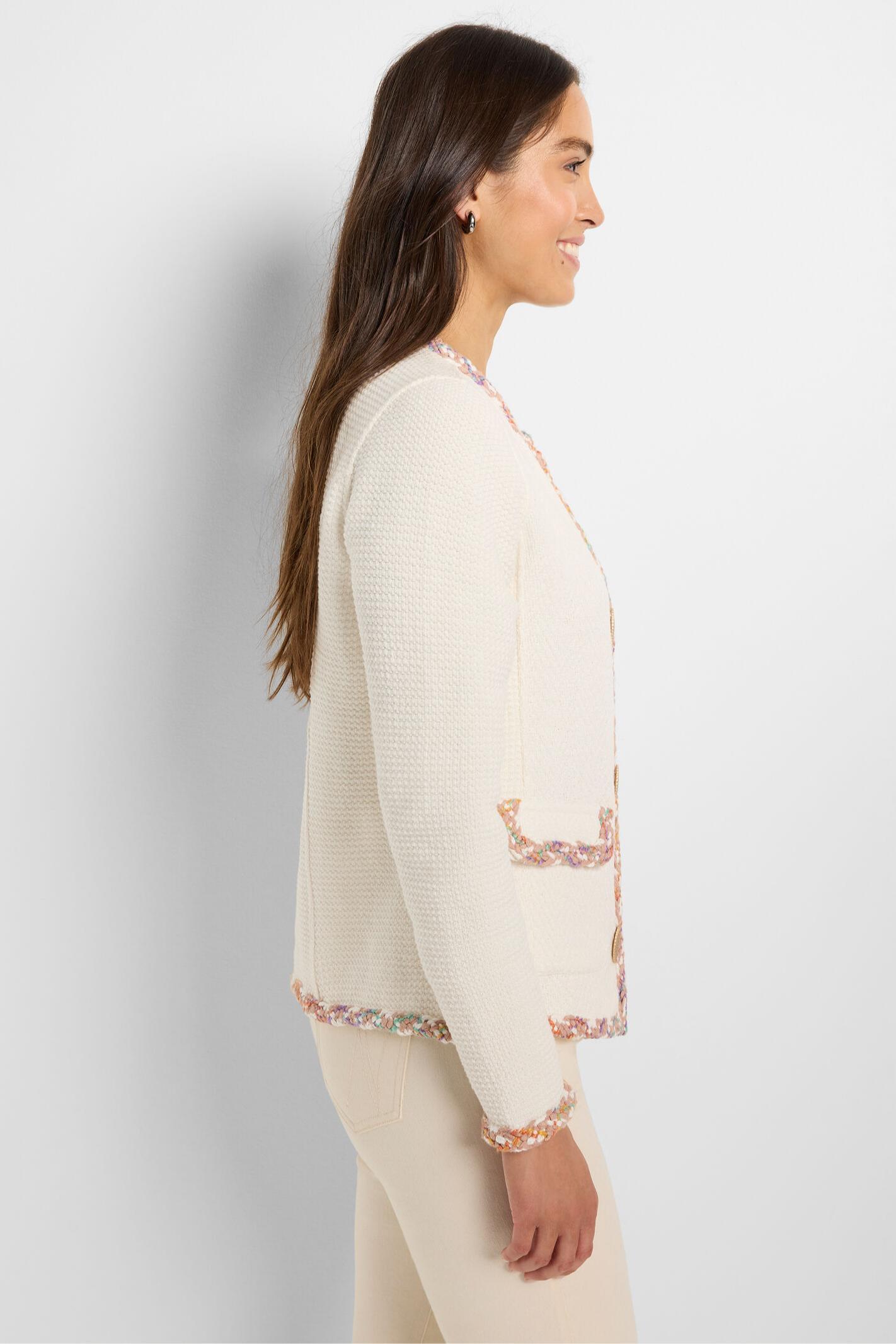 Mix Trim Knit Jacket Product Image