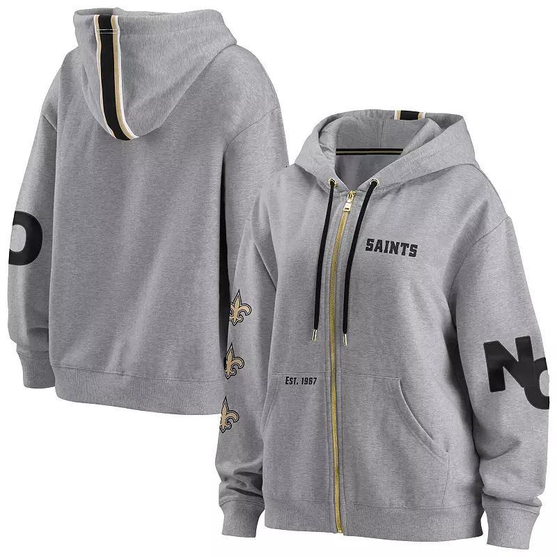 Women's WEAR by Erin Andrews Gray Seattle Seahawks Full-Zip Hoodie, Size: XS, Grey Product Image