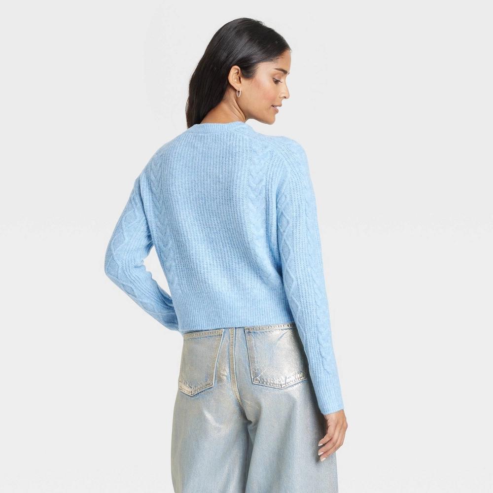 Women's Crewneck Cashmere-Like Cable Pullover Sweater - Universal Thread™ Product Image