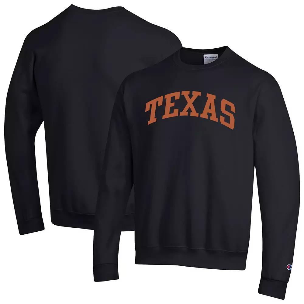 Men's Champion  Black Texas Longhorns Basic Arch Fleece Pullover Sweatshirt, Size: Small Product Image