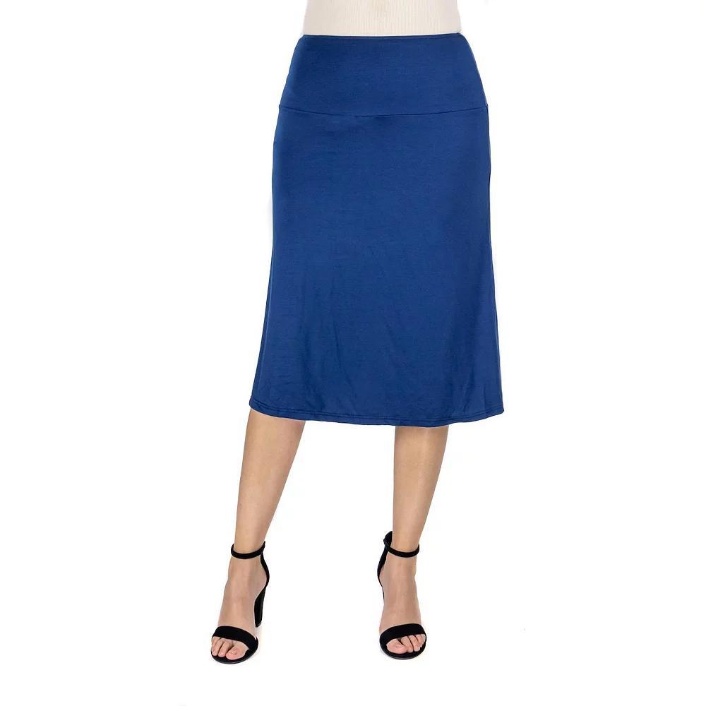 Maternity 24Seven Comfort Apparel A-Line Elastic Waist Skirt, Women's, Size: Small-Mat, Green Product Image
