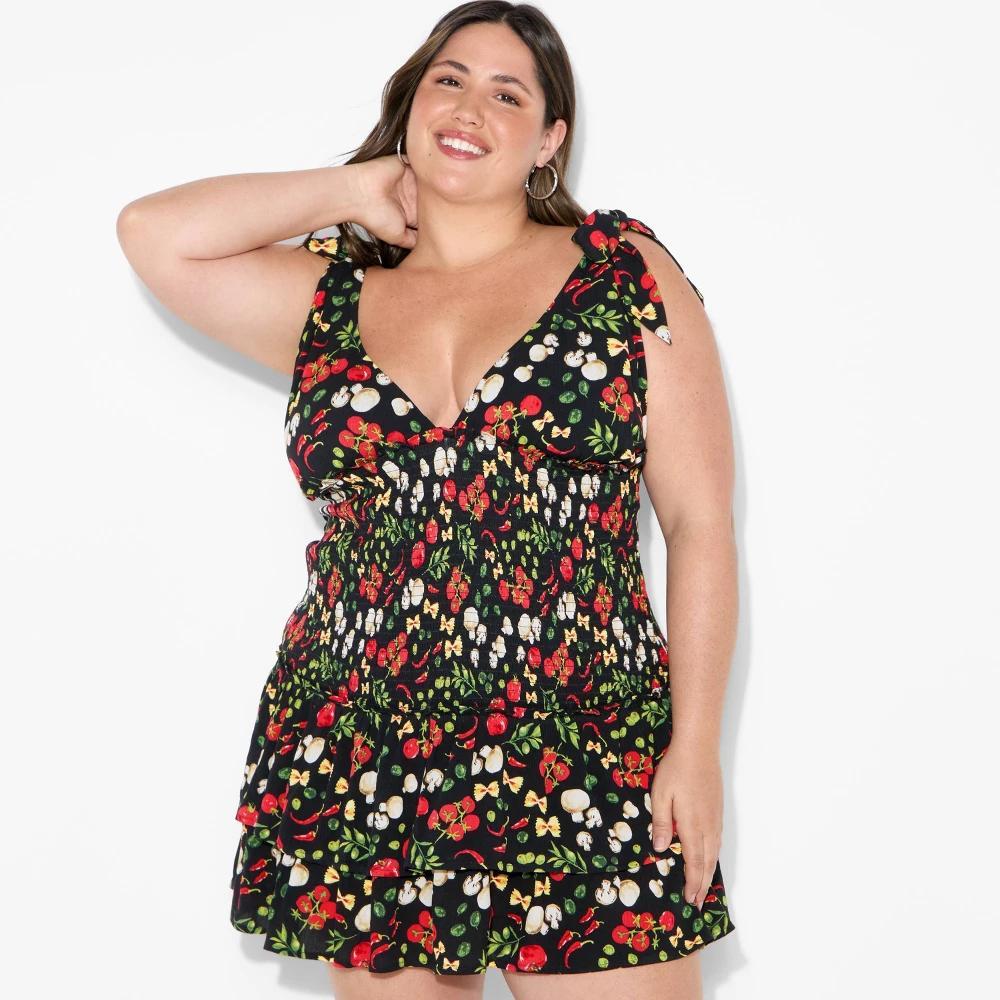 Women's Smocked Drop-Waist Mini A-Line Dress - Wild Fable™ Product Image