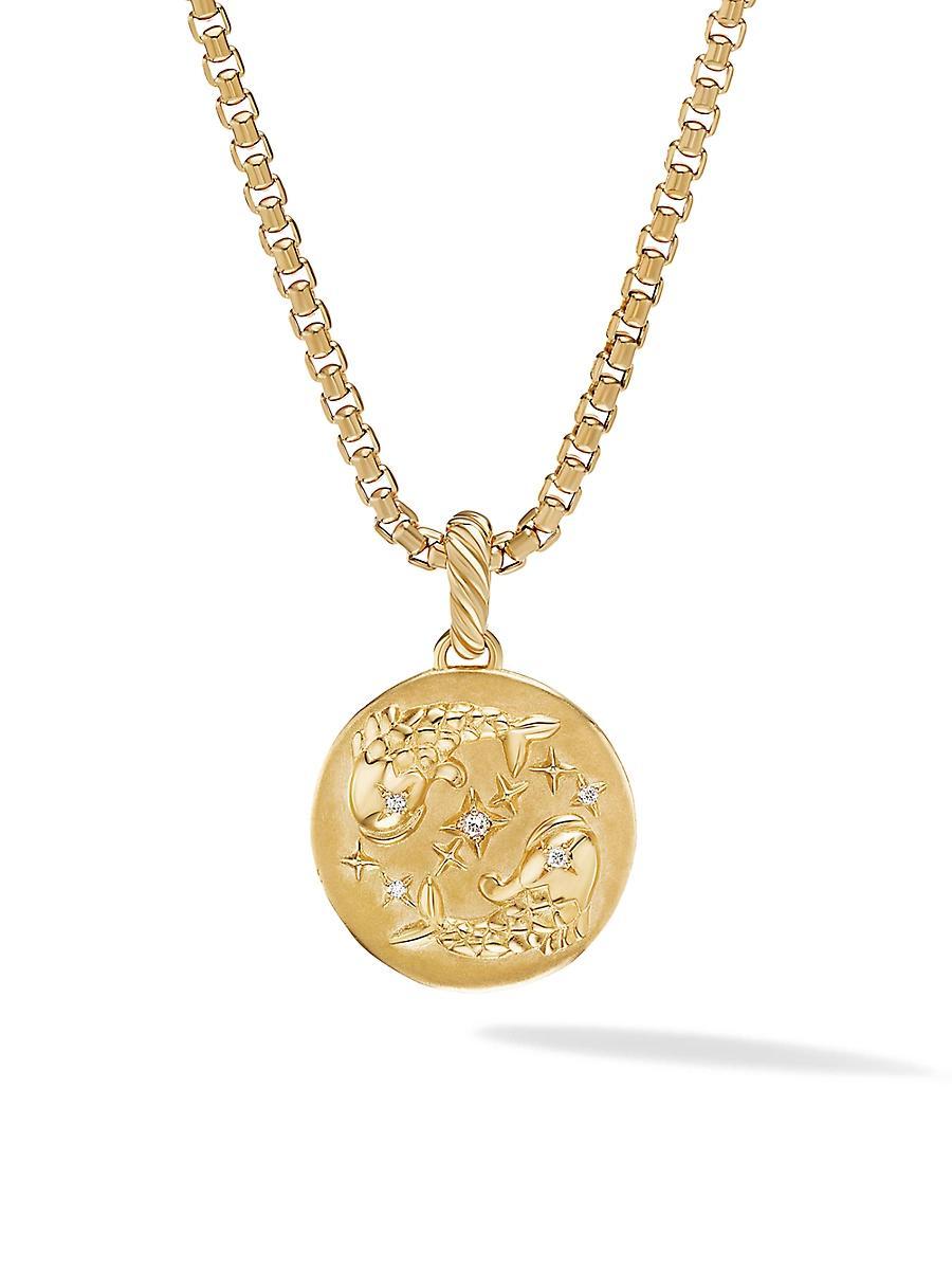 David Yurman 18K Yellow Gold Diamond Aquarius Amulet Pendant Product Image