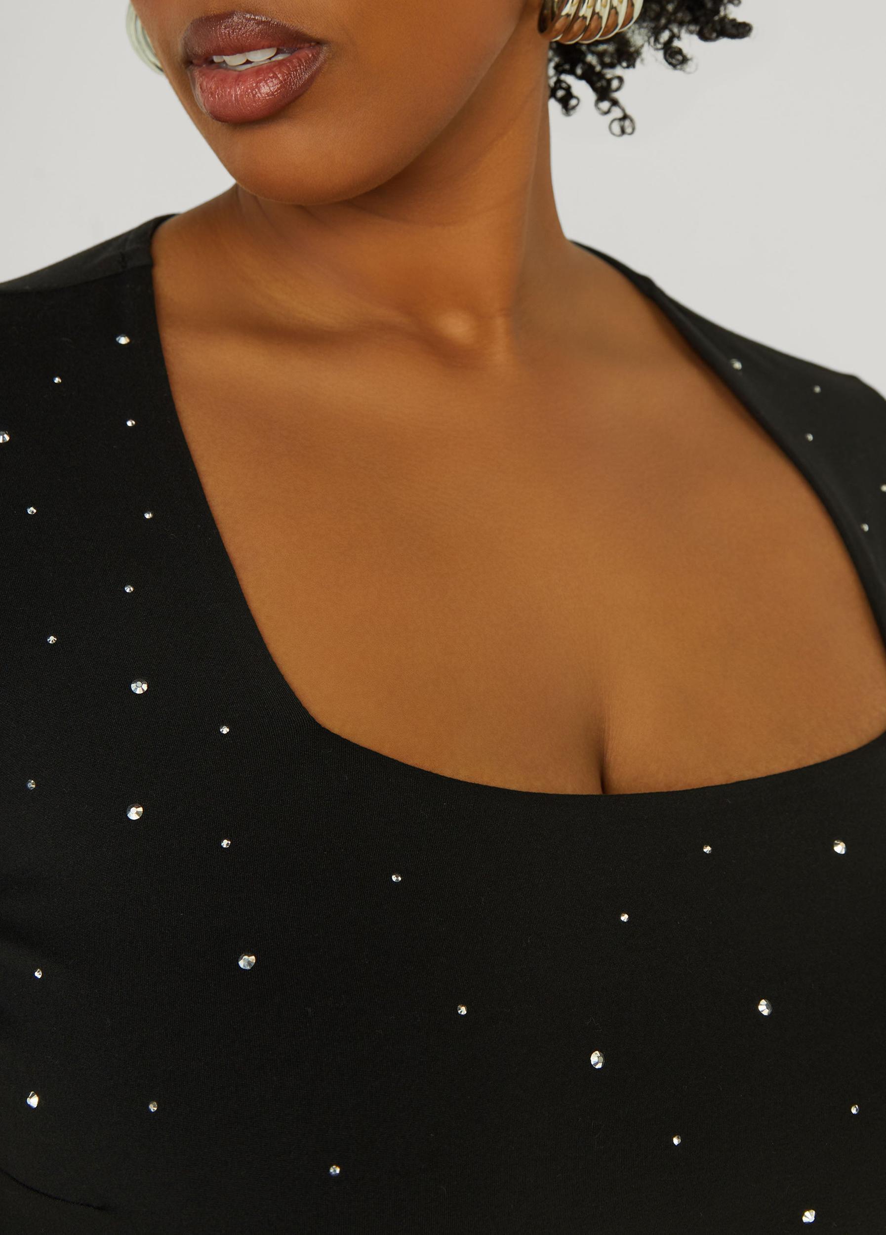 Square Neck Crystal Tee Product Image