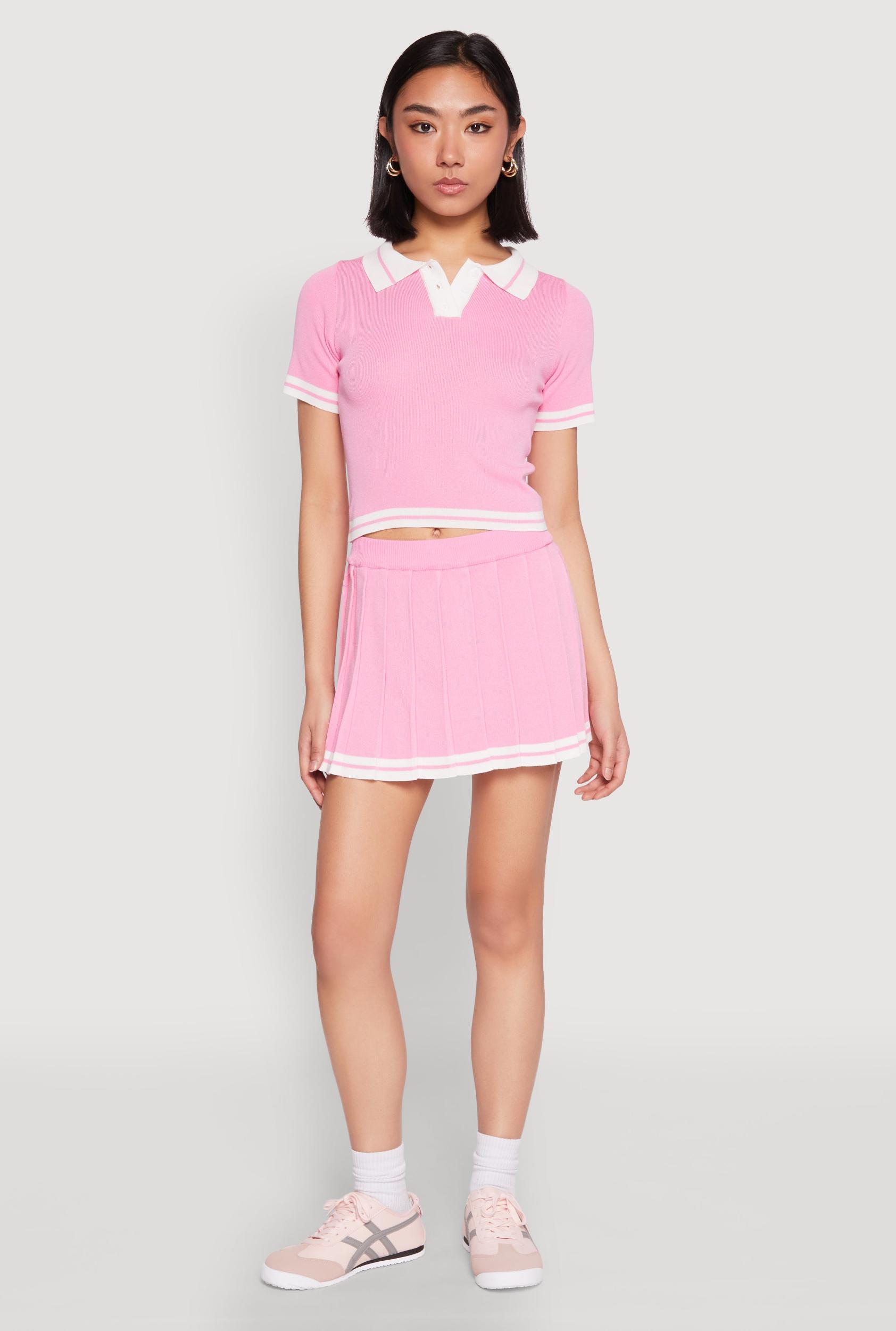 Womens Daisy Varsity Stripe Pleated Skort Product Image