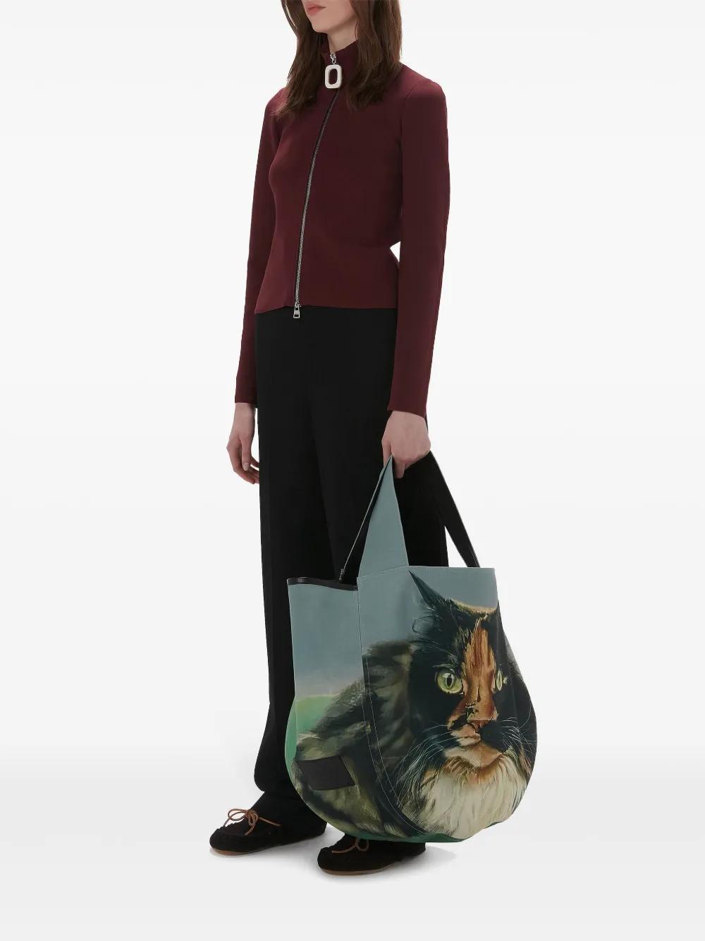 JW ANDERSON Zip-up Fine-knit Jumper In Red Product Image