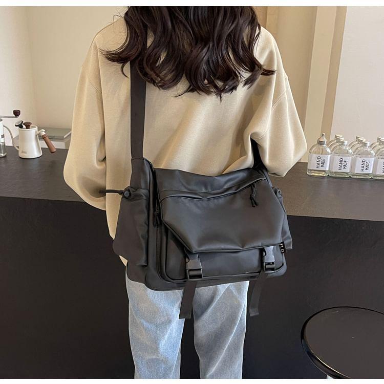 Plain Buckled Messenger Bag Product Image
