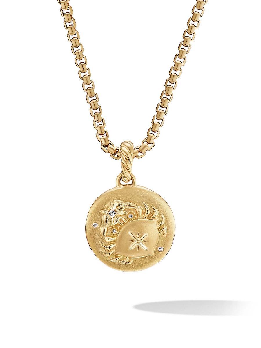 David Yurman 18K Yellow Gold Diamond Aquarius Amulet Pendant Product Image
