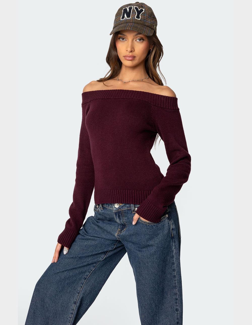 EDIKTED Elona Off Shoulder Knit Top Product Image