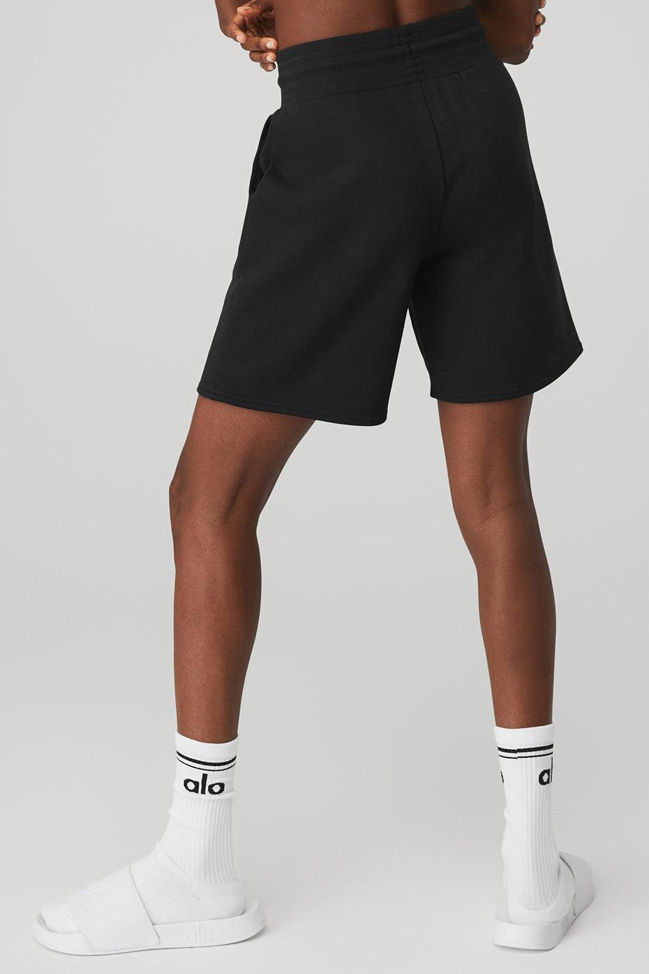 High-Waist Easy Sweat Short - Black Product Image