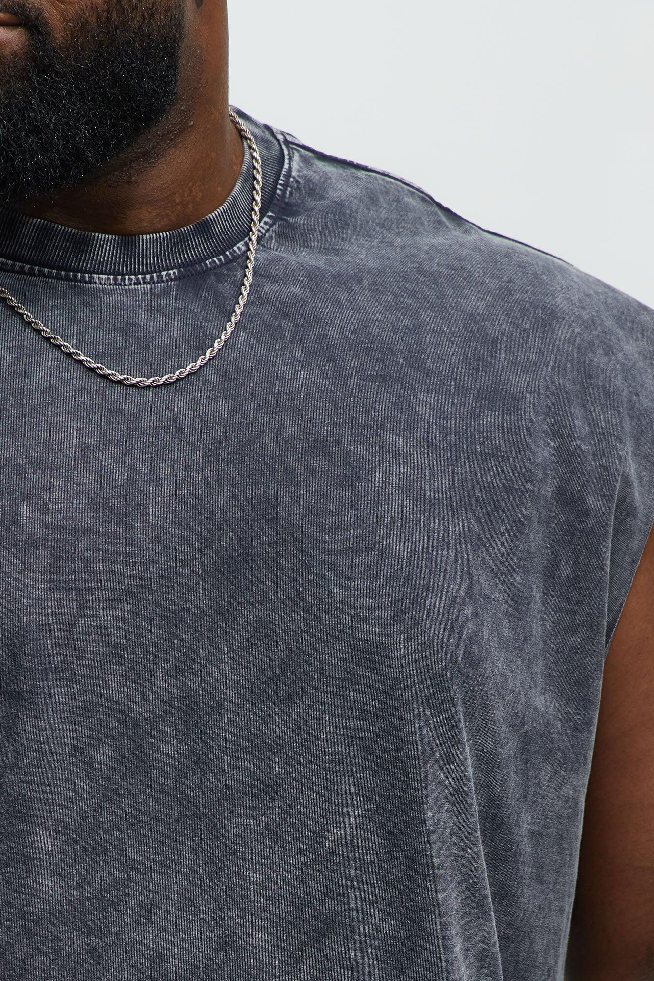 Relaxed Vintage Wash Heavyweight Muscle Tee - Black Wash Product Image