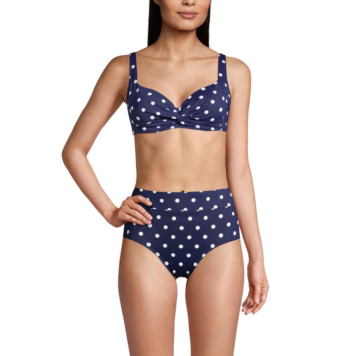Women's Lands' End DDD-Cup Twist-Front Underwire Bikini Top, Size: 14 Ddd, Black Product Image