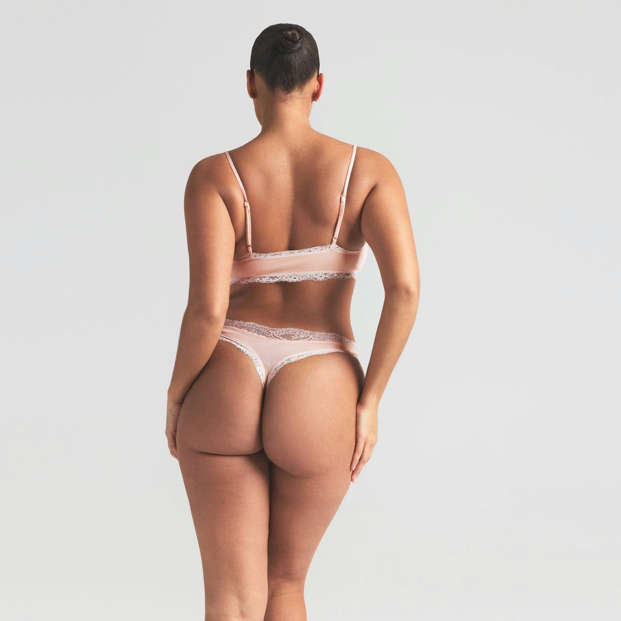 COTTON JERSEY LACE THONG | PRIMROSE Product Image