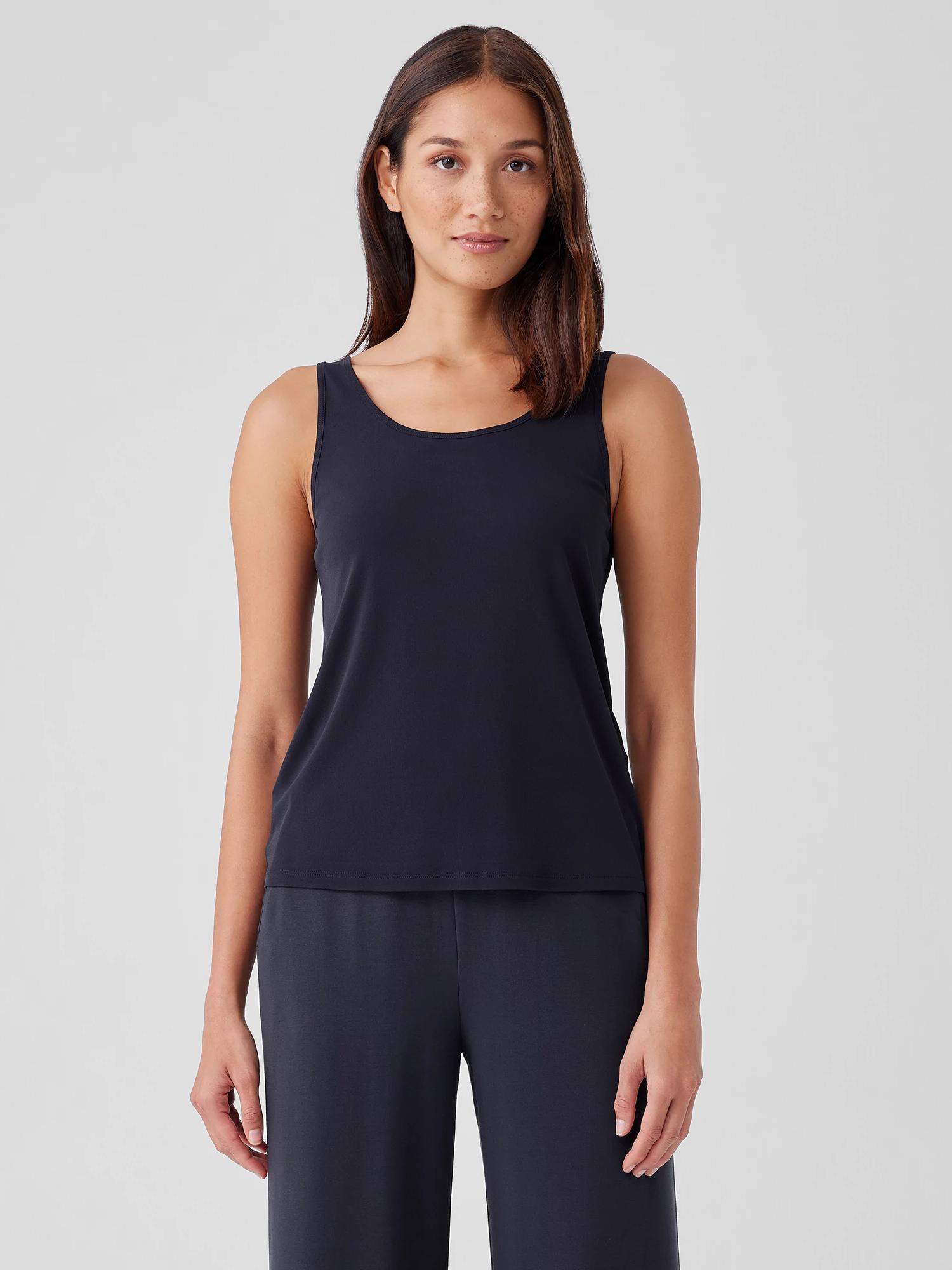 Stretch Silk Jersey Scoop Neck Tank Product Image