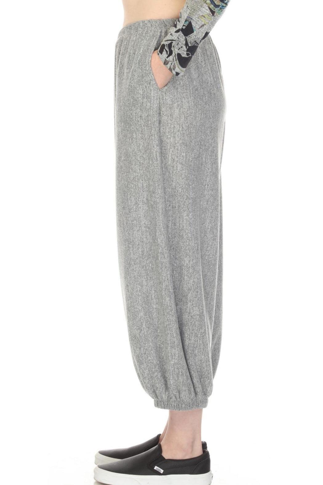 Grey Twist Knit Pant Product Image