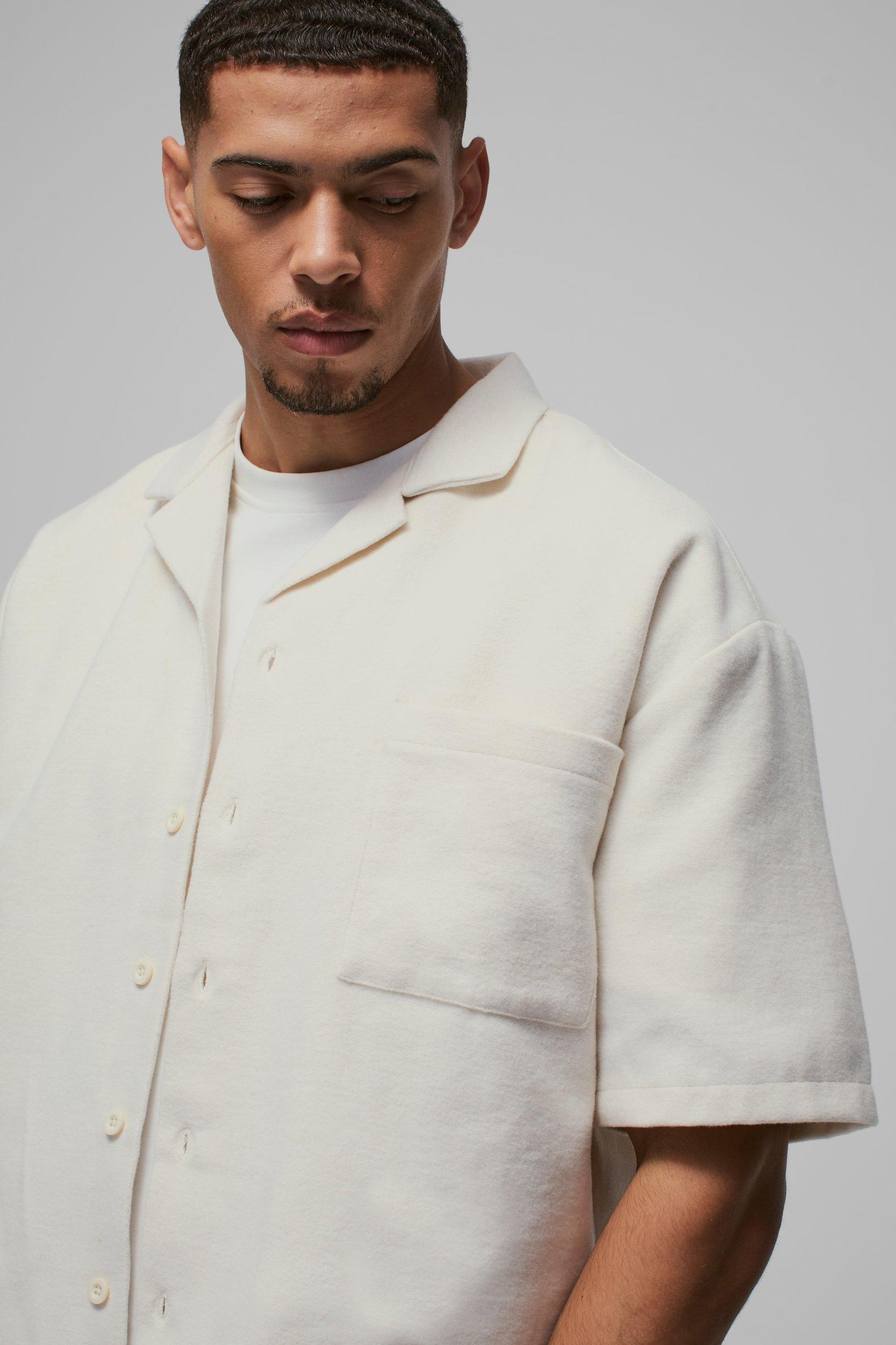 Oversized Wool Look Boxy Shirt | boohooMAN USA Product Image