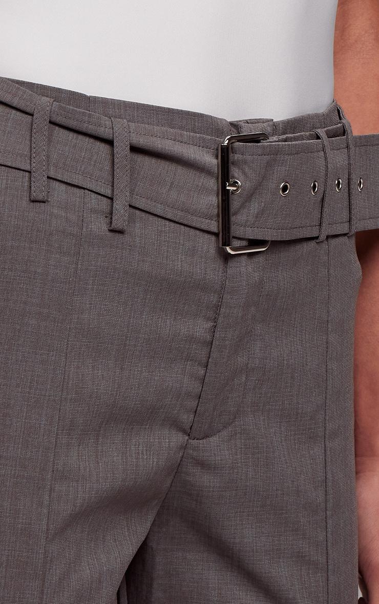 Grey Belt Detail Capri Pants Product Image