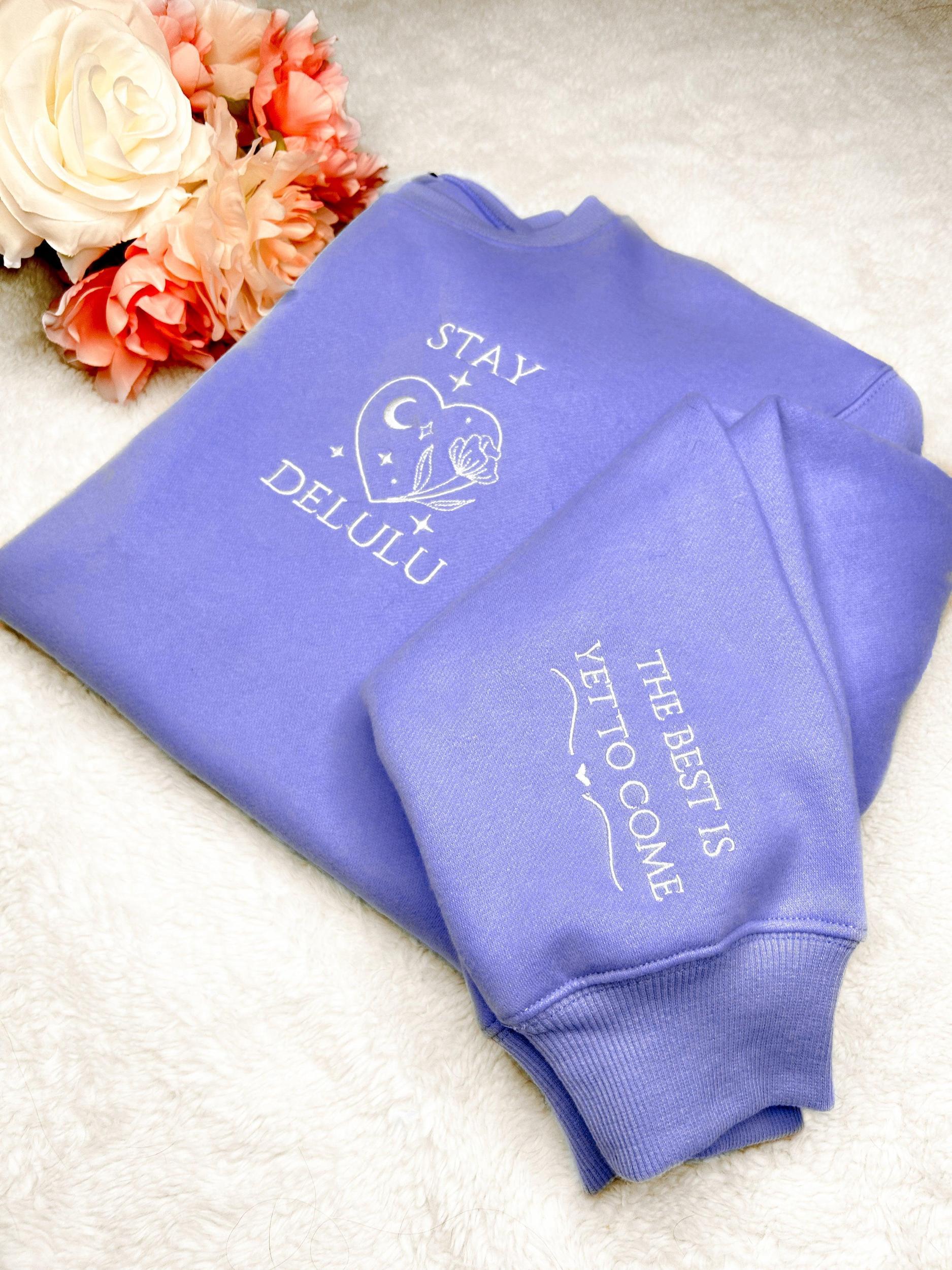 “Stay Delulu” Spring Scuba Sweatshirt Product Image