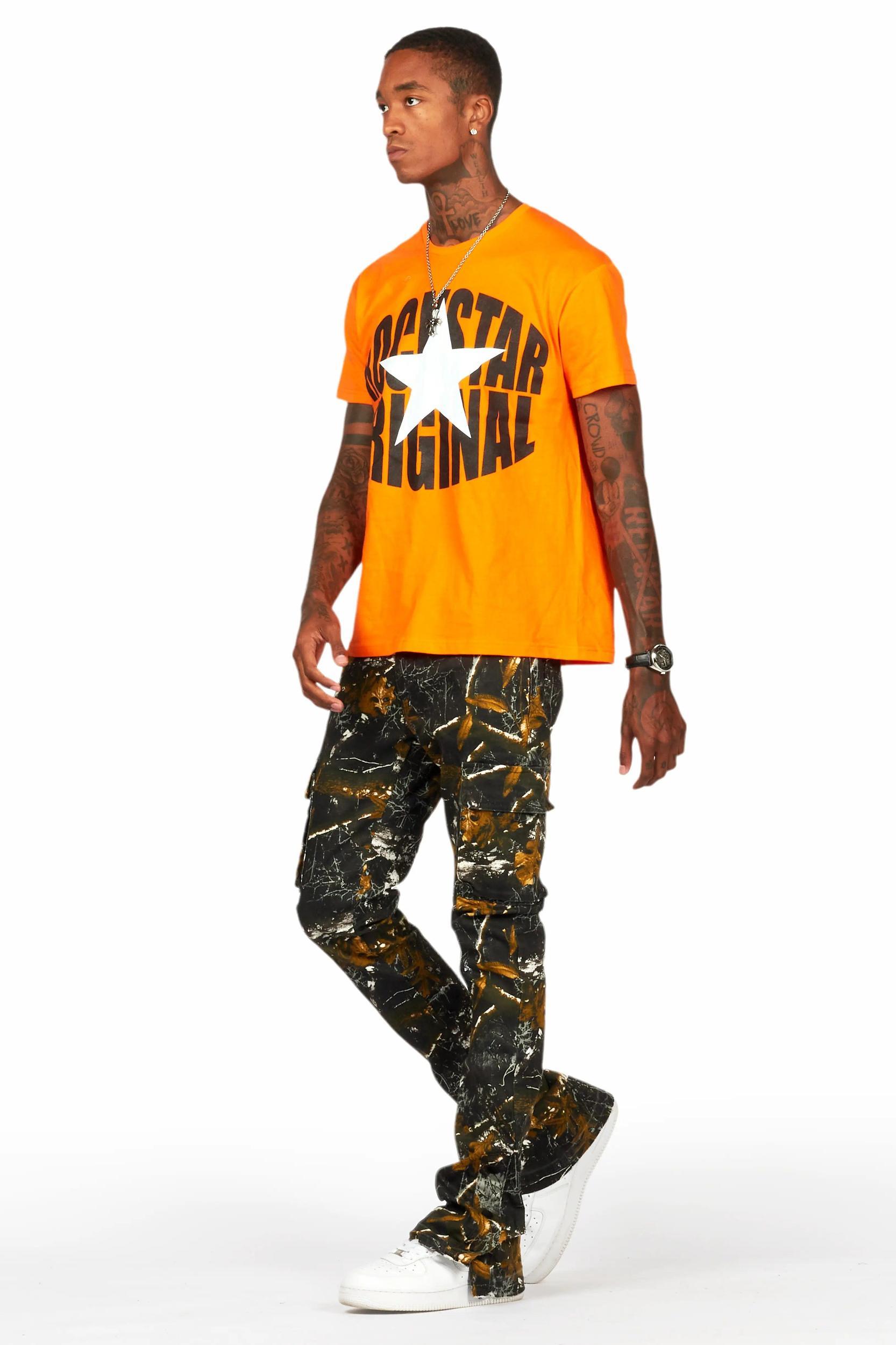Waage Black Tree Camo Cargo Stacked Flare Jean Male Product Image