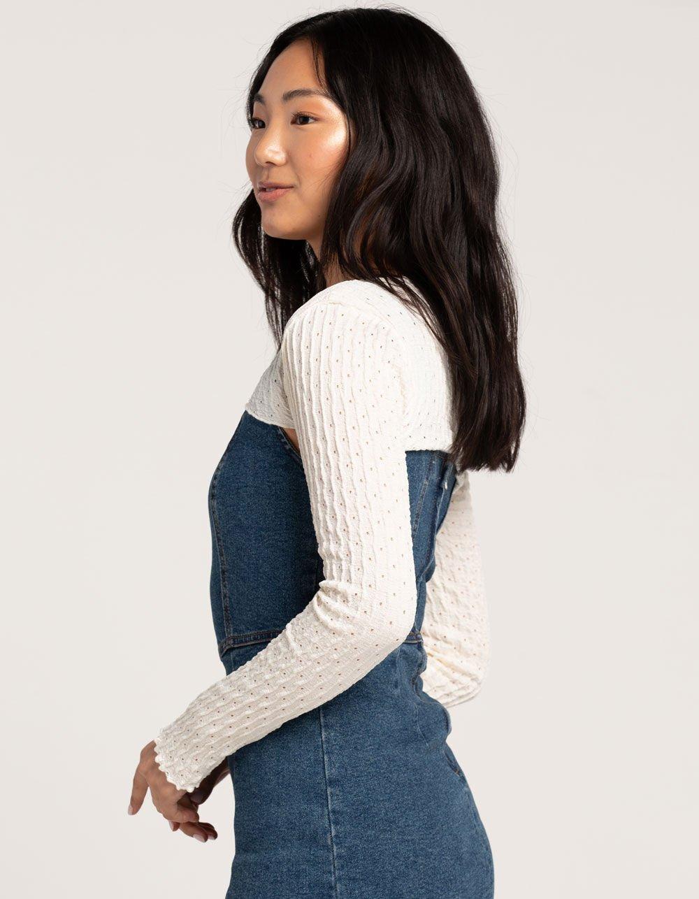 FULL TILT Womens Texture Shrug - IVORY Product Image