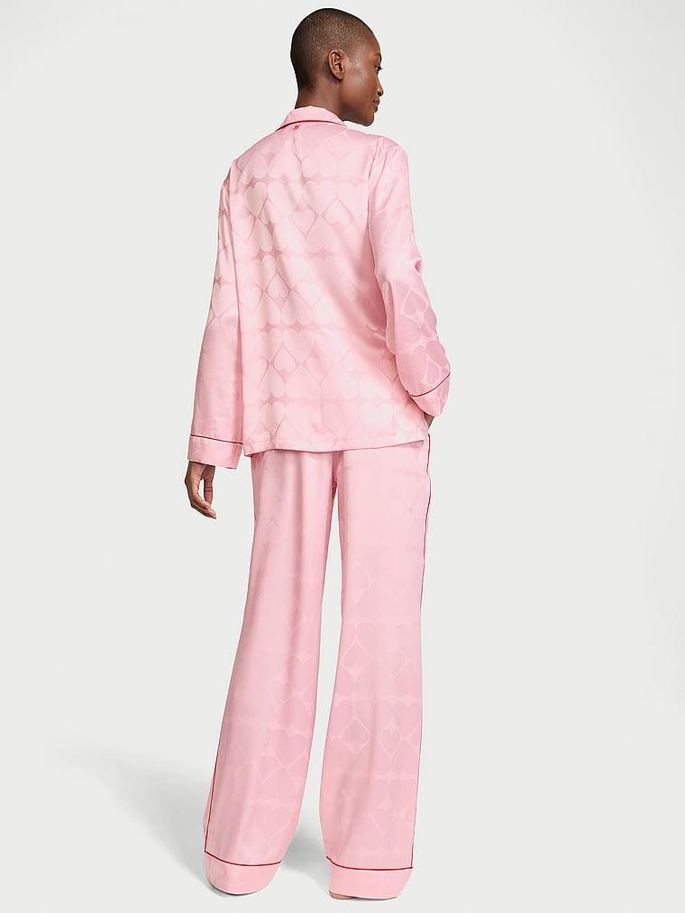 Glazed Satin Long Pajama Set Product Image