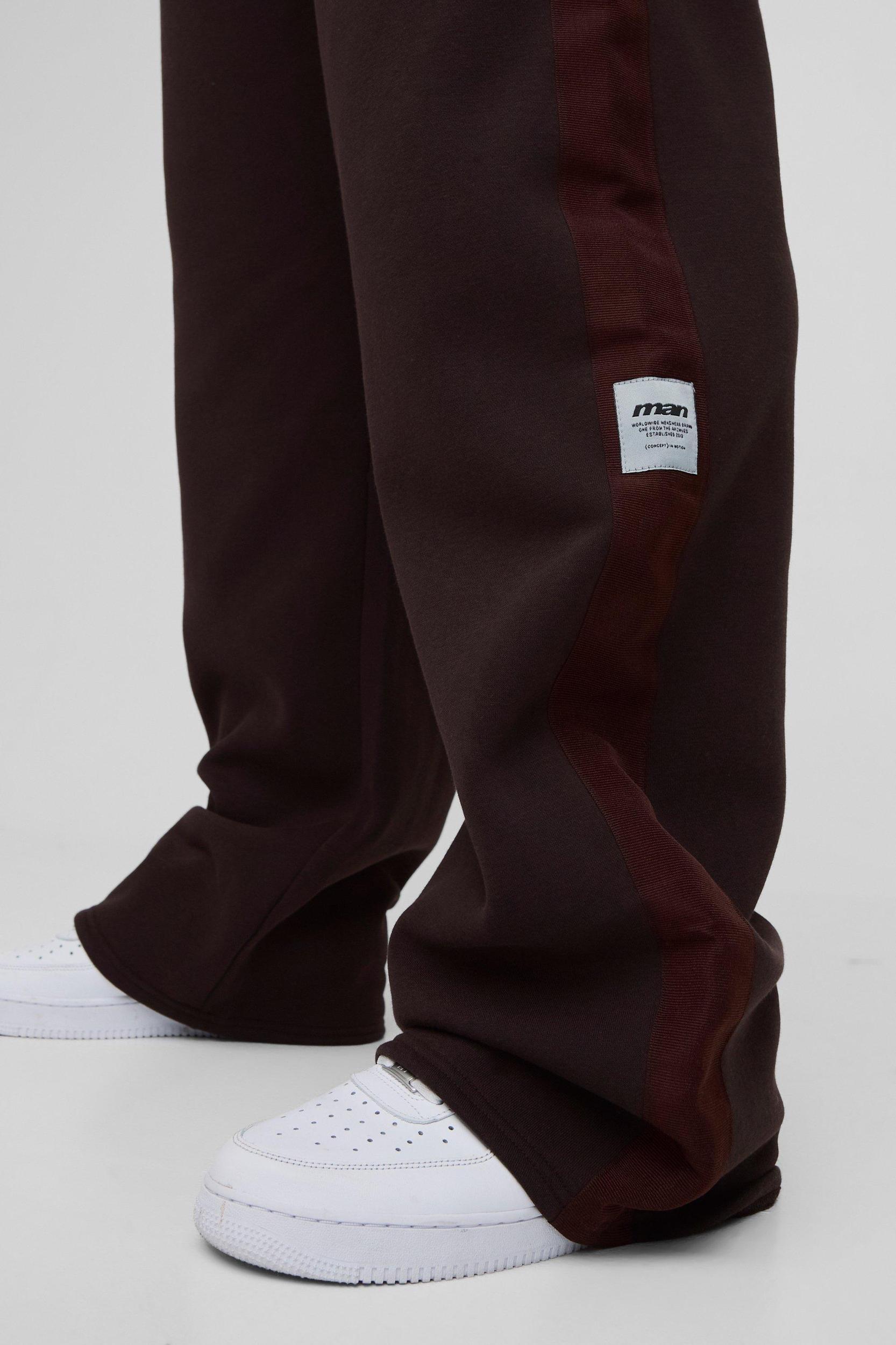 Plus Relaxed Stripe Detail Woven Tab Sweatpants | boohooMAN USA Product Image