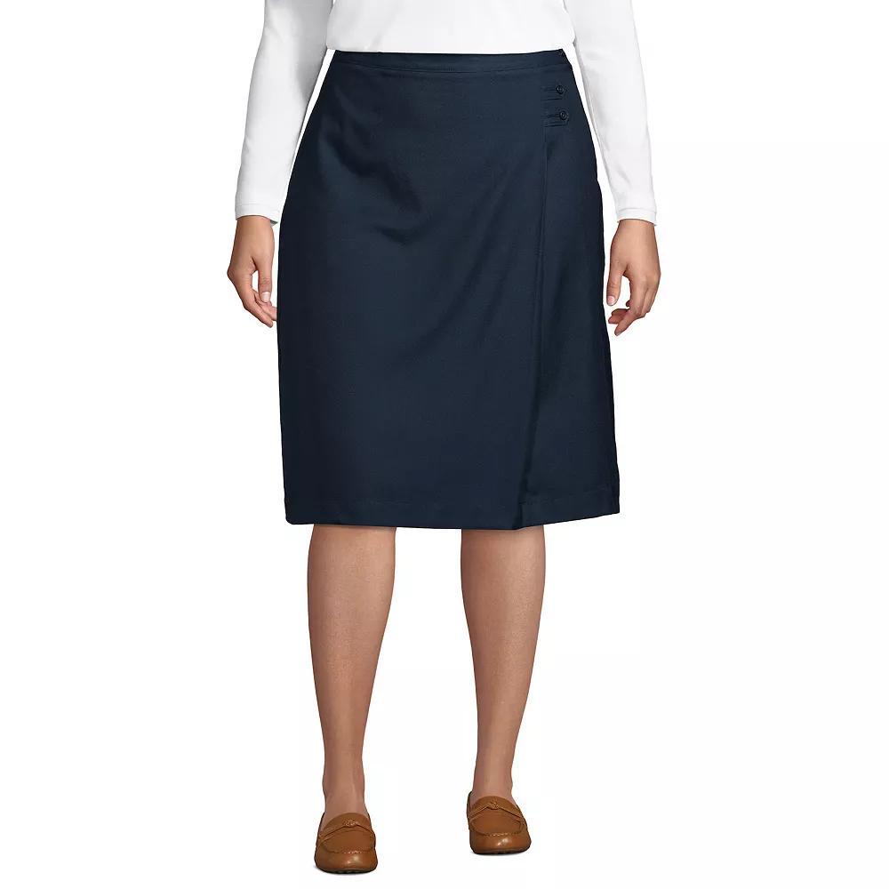 Plus Size Lands' End School Uniform Solid A-line Skirt, Women's, Size: 18 W, Green Product Image