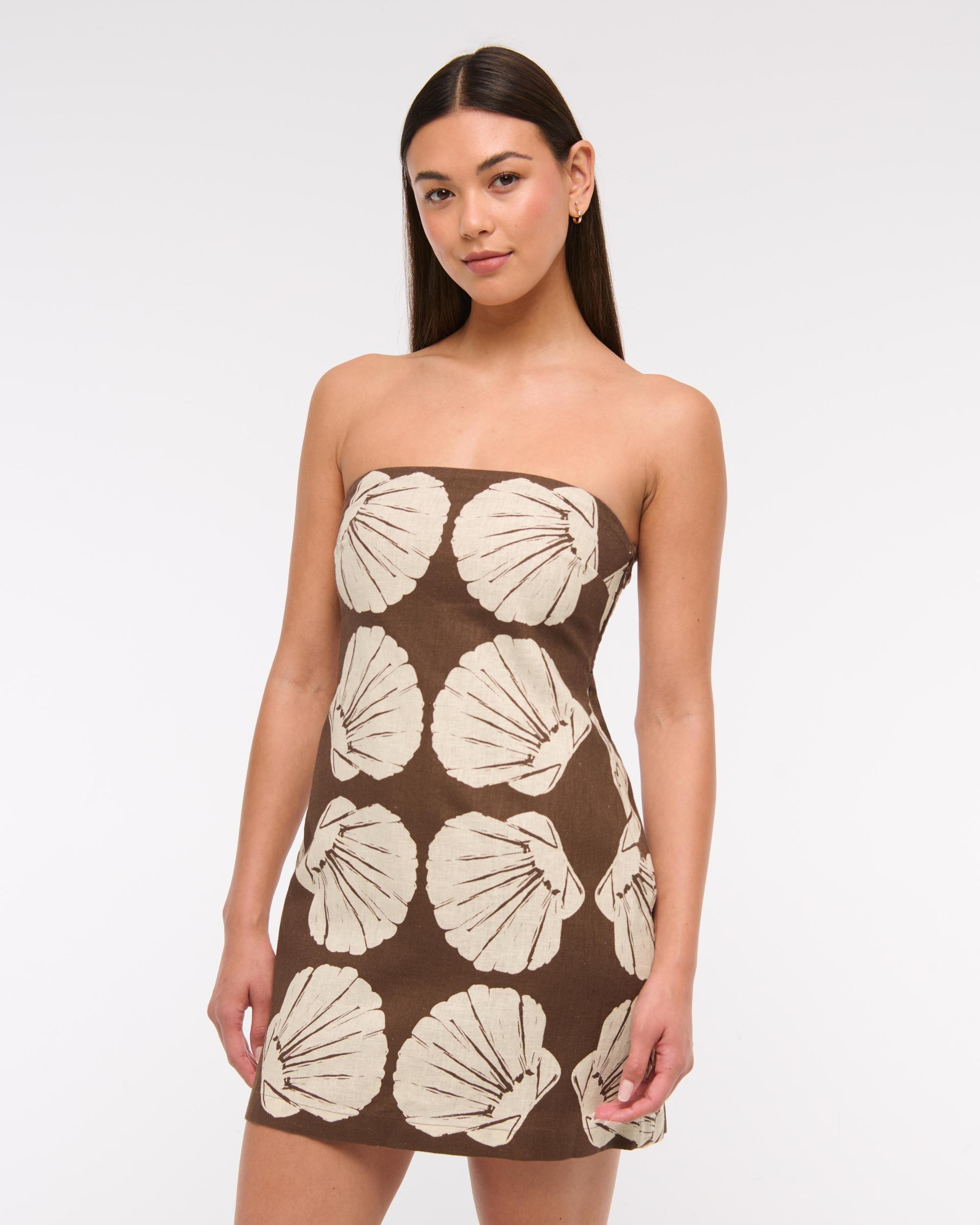 Strapless Linen-Blend Skort Product Image