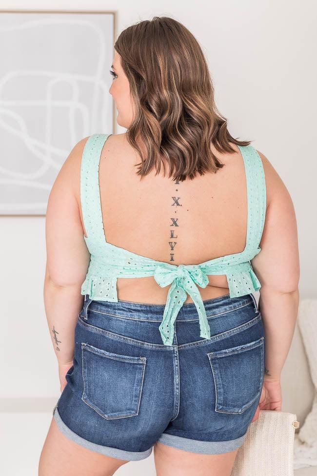 TTYL Mint Eyelet Tie Back Tank FINAL SALE Product Image