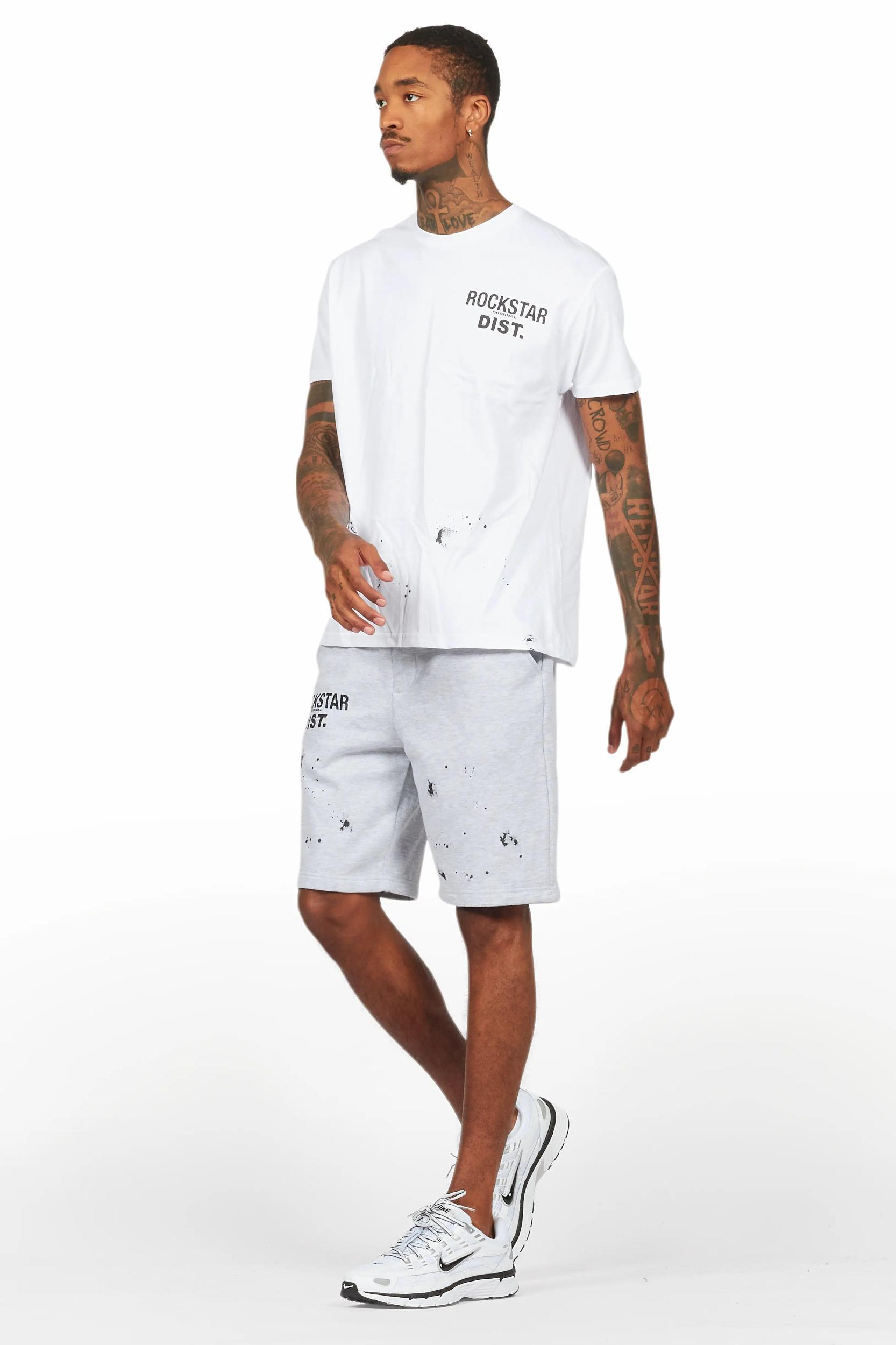 Lezaria White/Grey T-Shirt Short Set Female Product Image