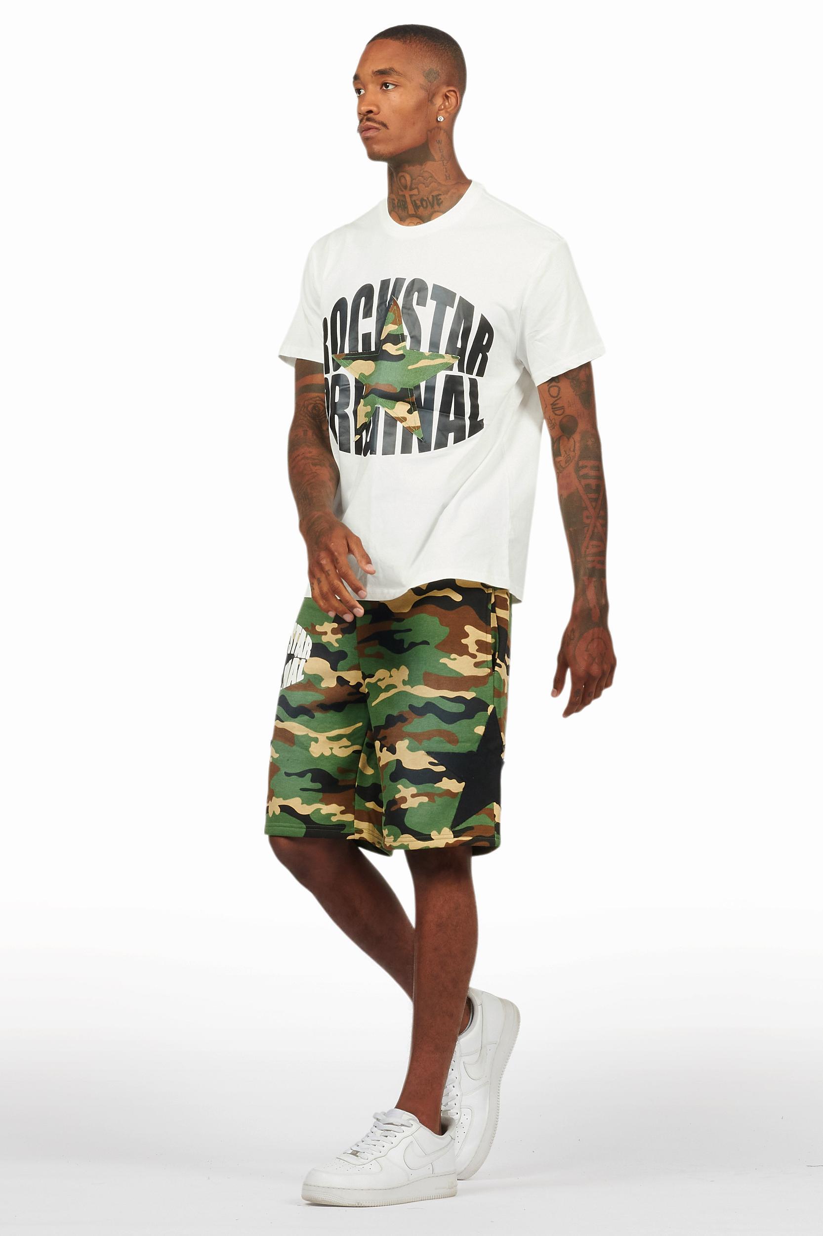 Sarge White/Camo T-Shirt/Short Set Male Product Image