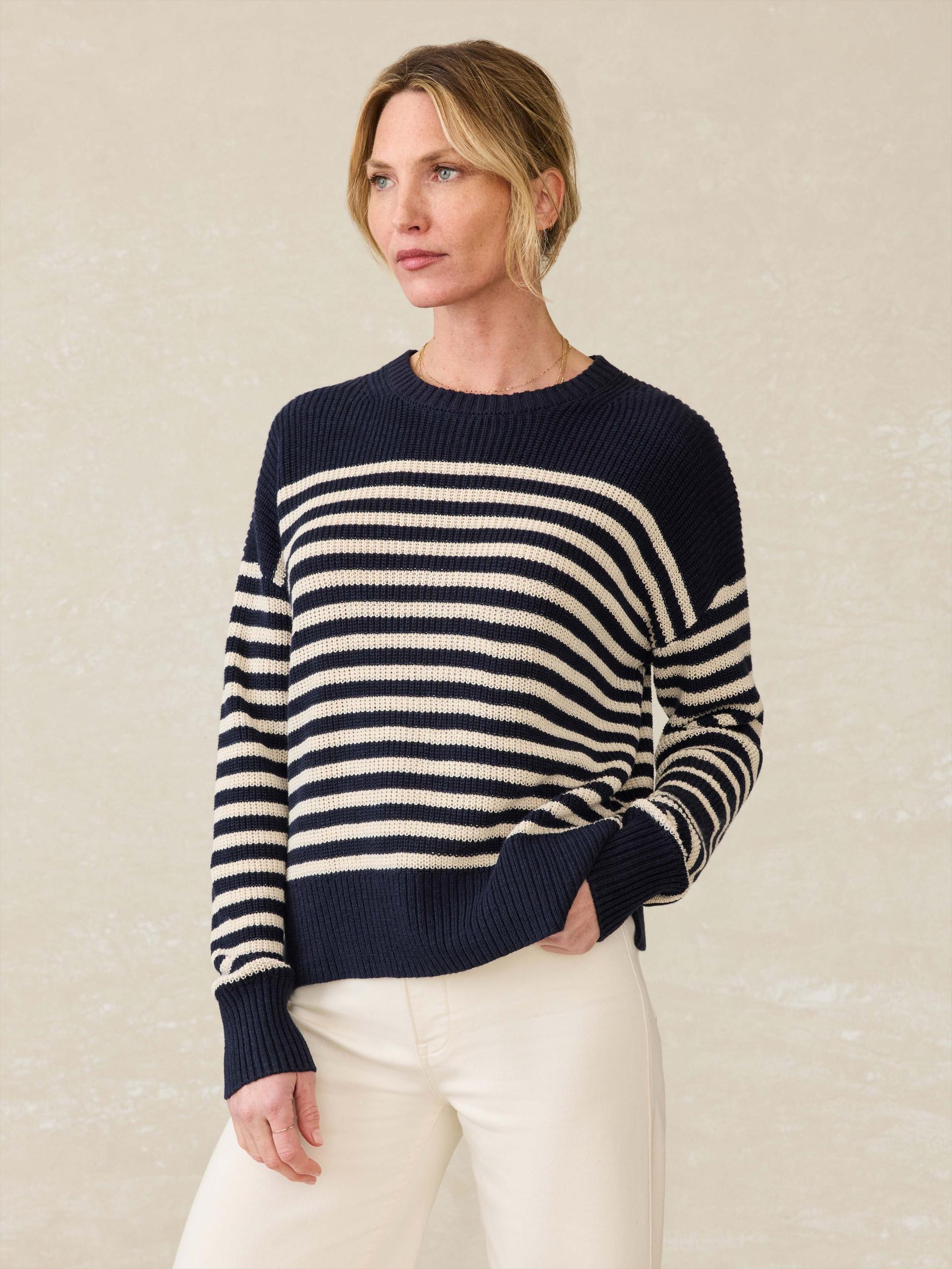 Miramar Linen Crewneck - Lighthouse Point Female Product Image