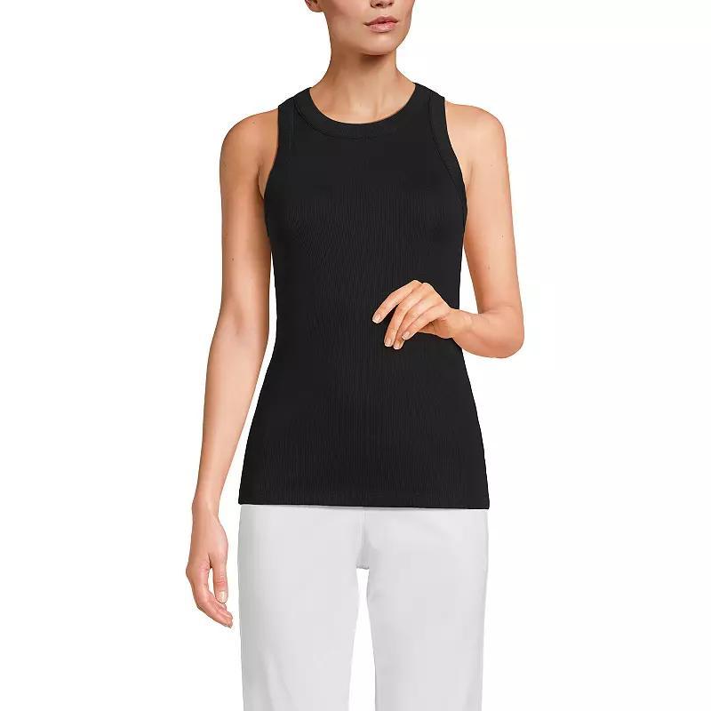 Women's Lands' End Crew Neck Tank Top, Size: XL, White Product Image