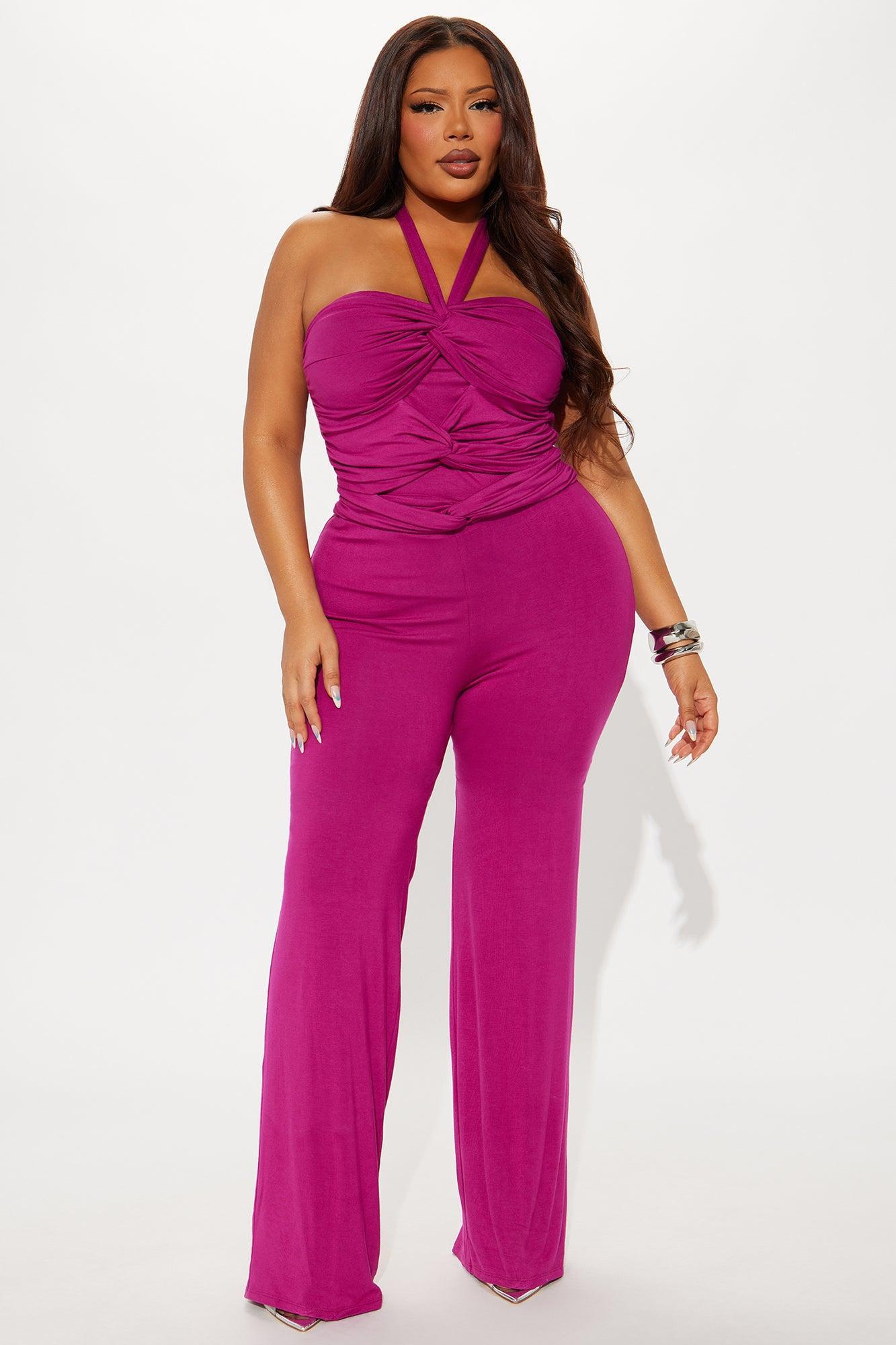 Never Going Back Jumpsuit - Magenta Product Image