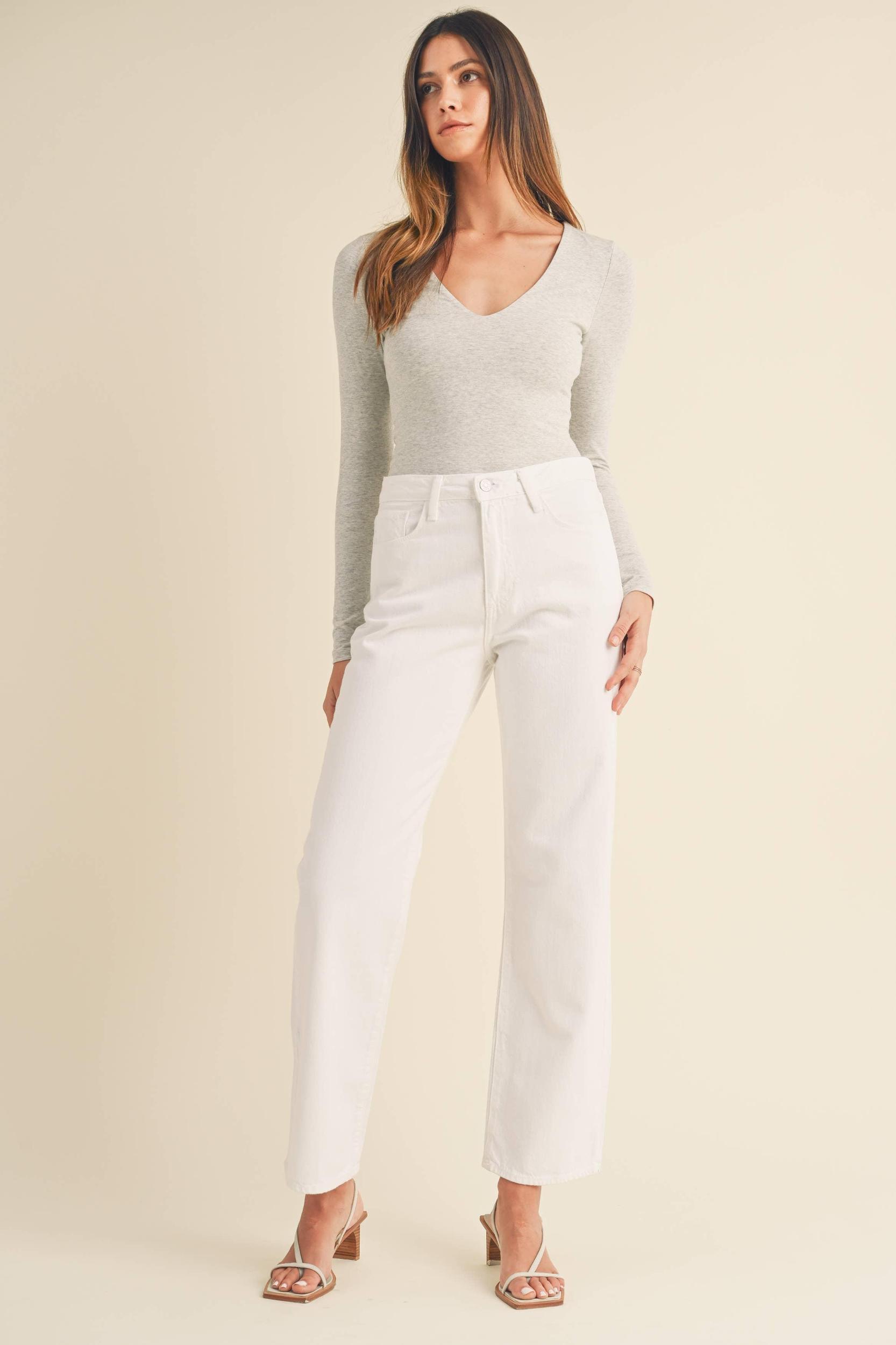 FINAL SALE Lorna White High Rise Dad Jean Product Image