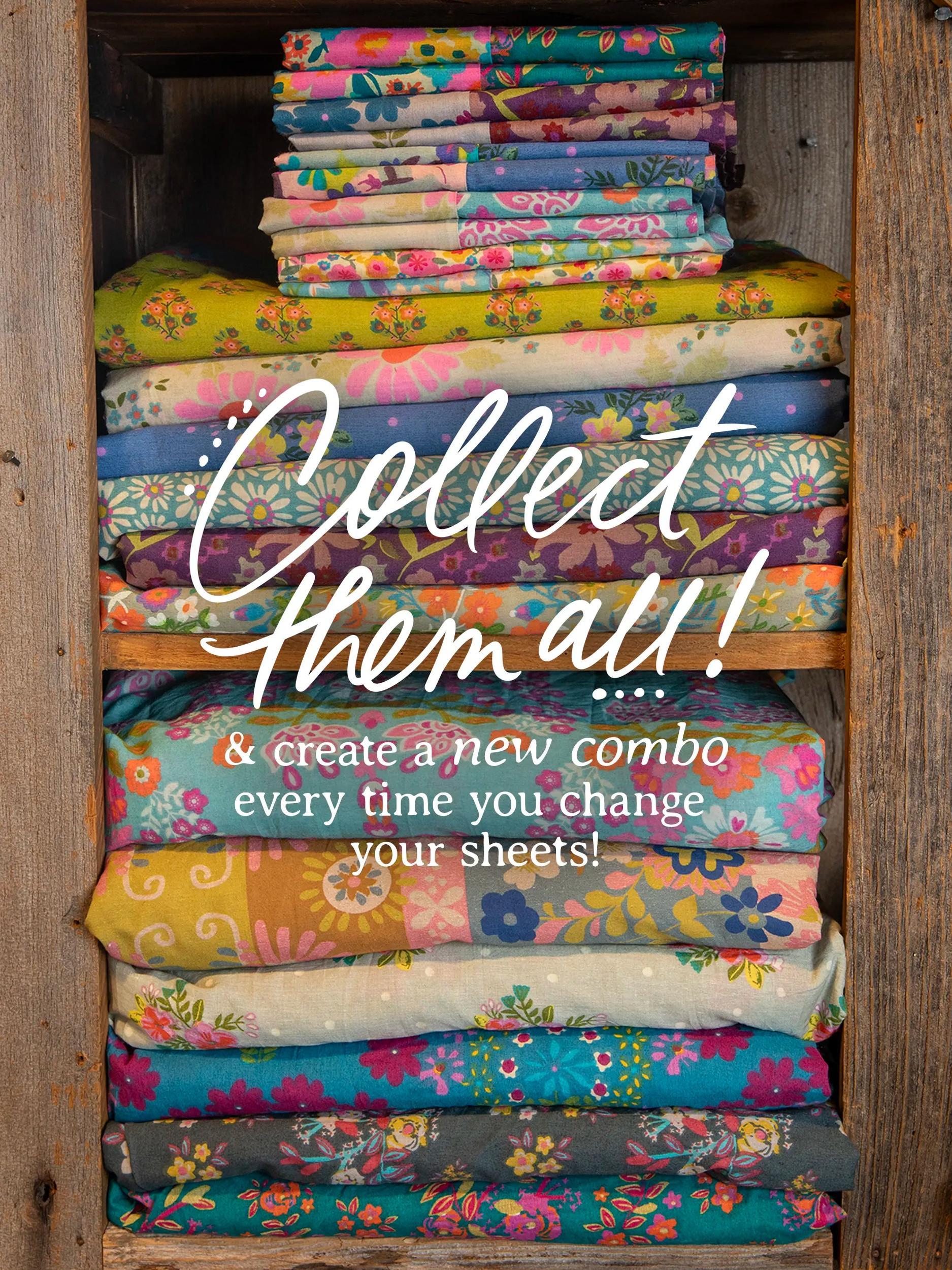 Mix & Match Cotton Sheet Set - Bright Blossoms Product Image