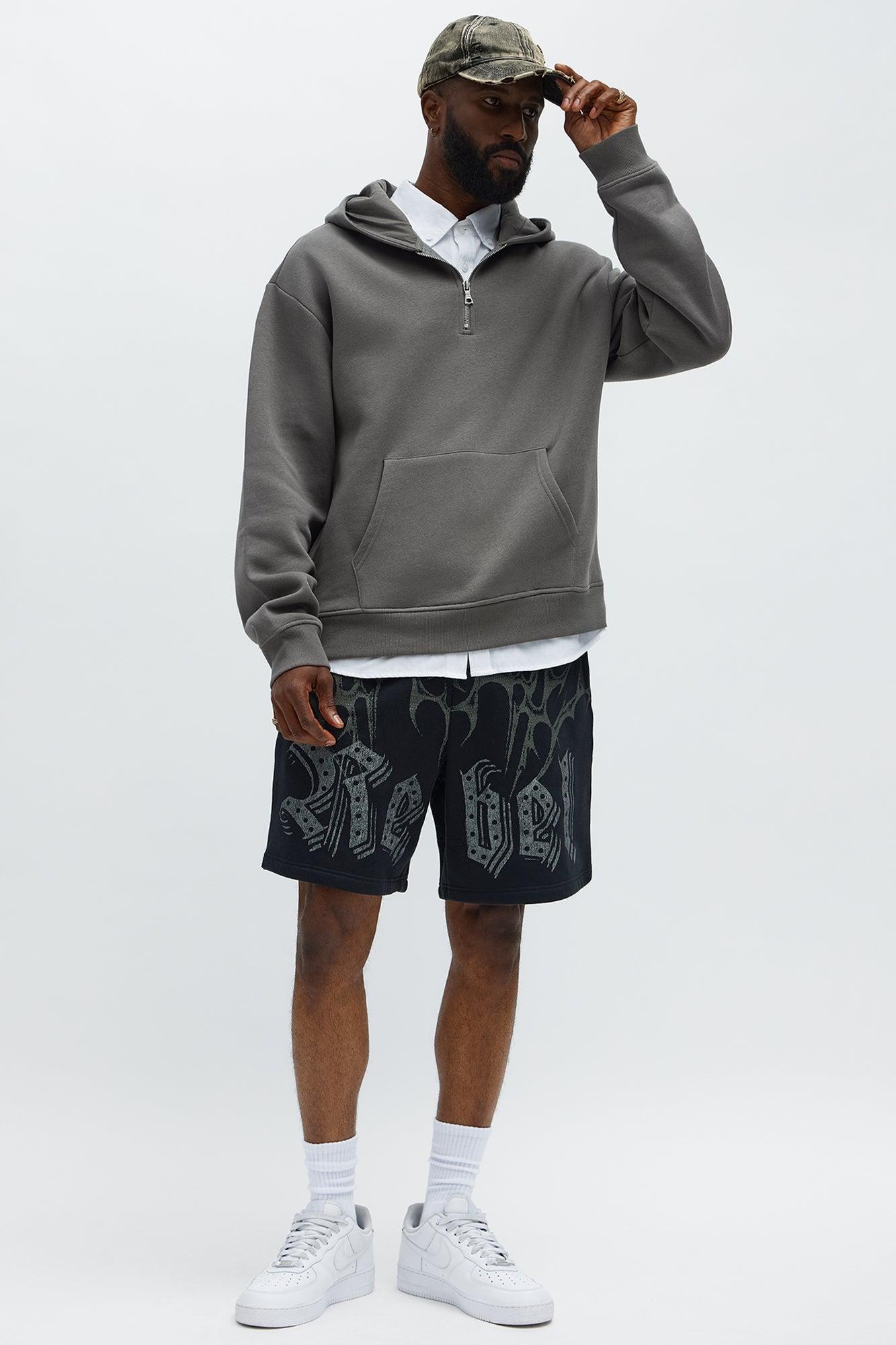 Tyson Quarter Zip Hoodie - Charcoal Male Product Image