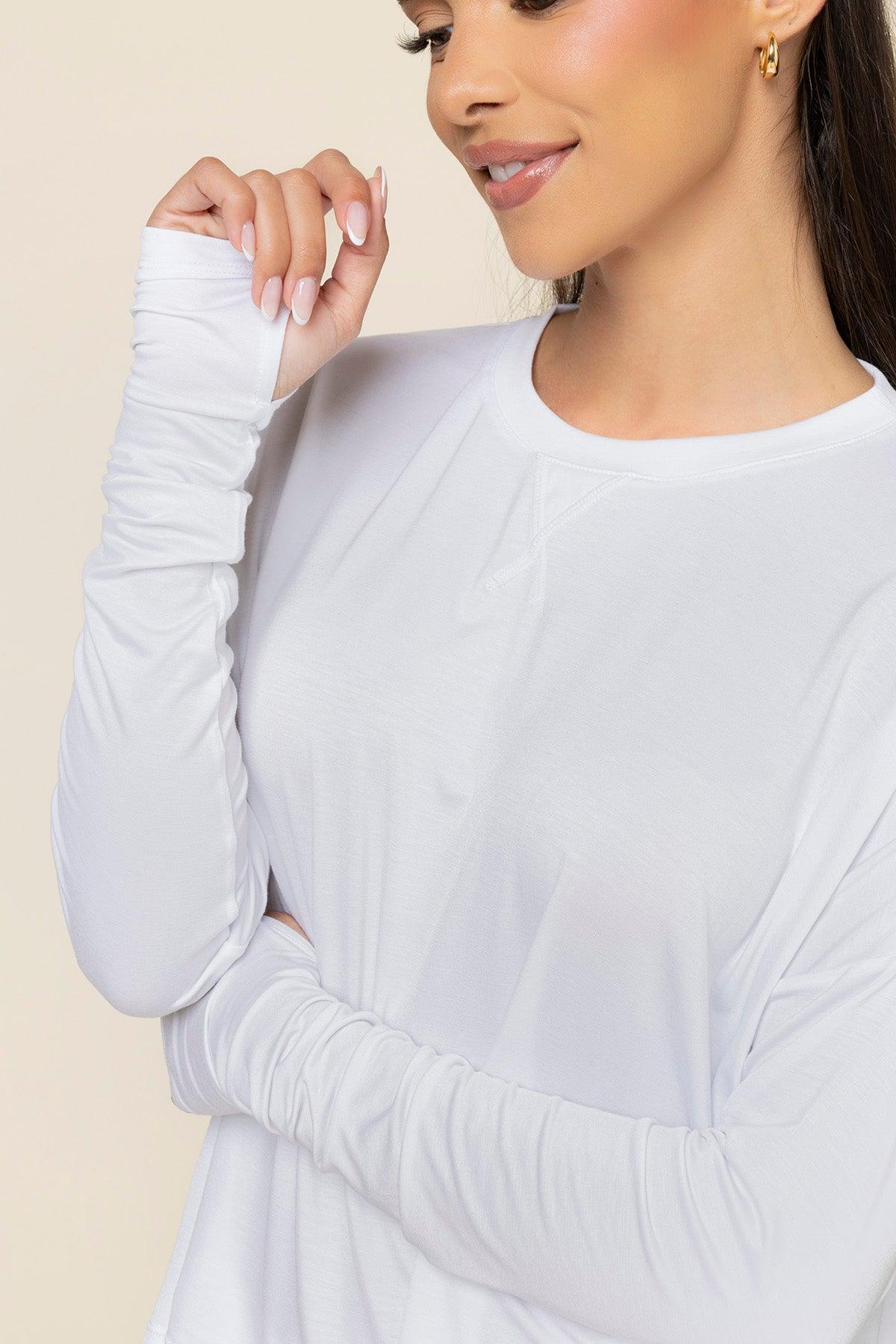 The Perfect Long Sleeve Top - White Product Image
