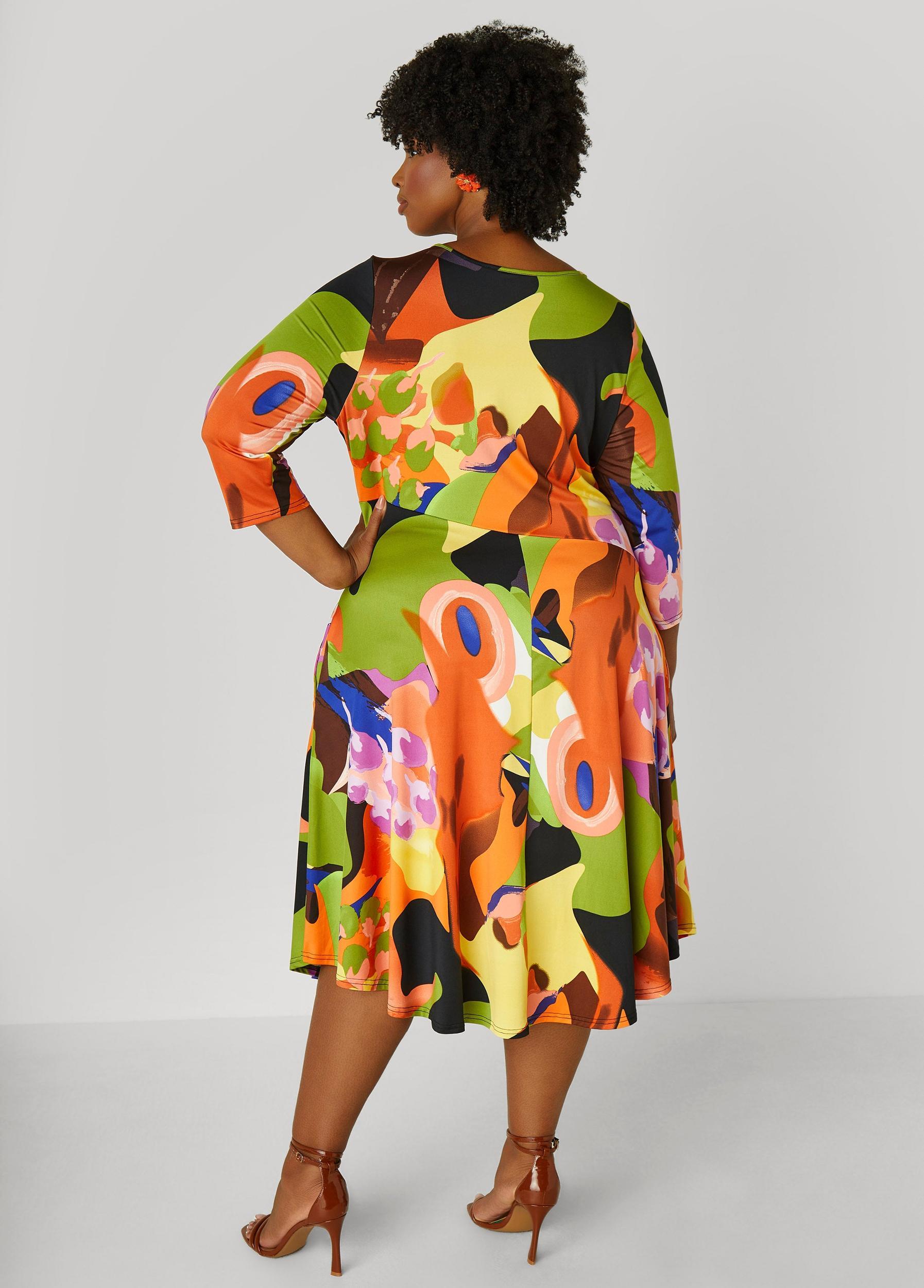 Watercolor A Line Midi Dress Product Image