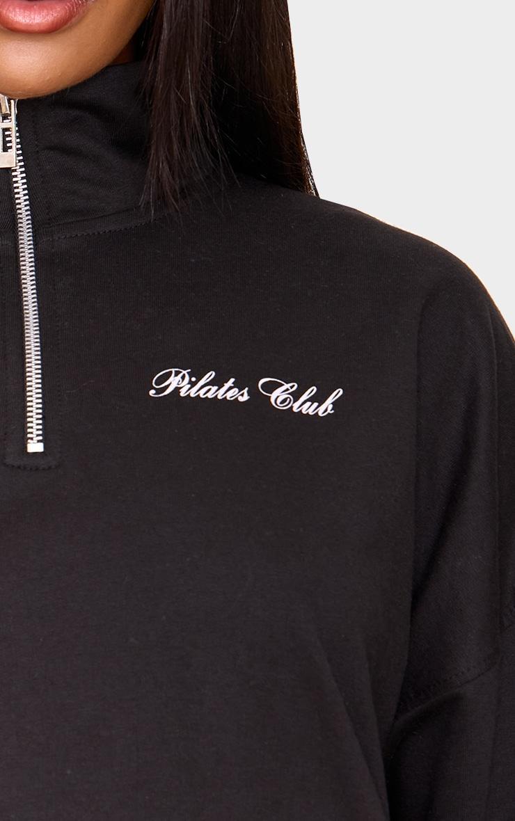 Black Quarter Zip Pilates Oversized Sweatshirt Product Image