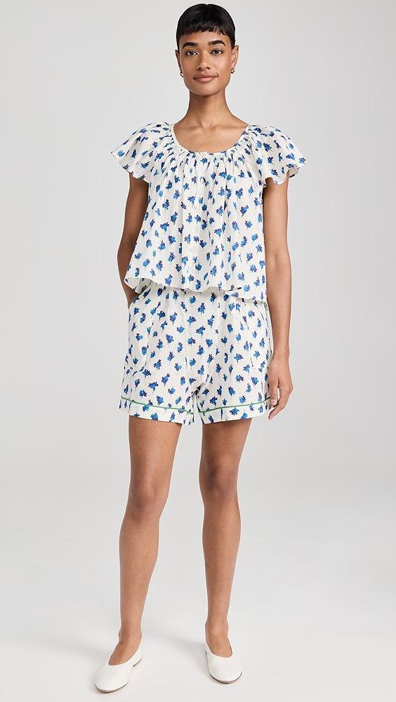 THE GREAT. The Square Pajama Shorts | Shopbop Product Image