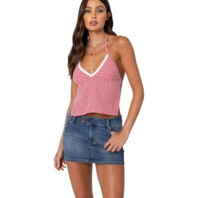 Edikted Womens Charmaine Open Back Gingham Top Product Image