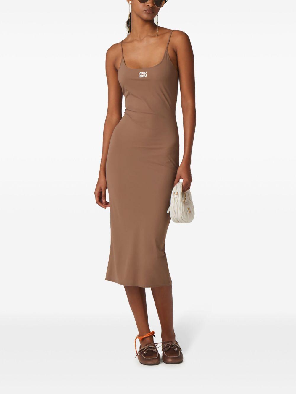 logo-print jersey midi dress Product Image